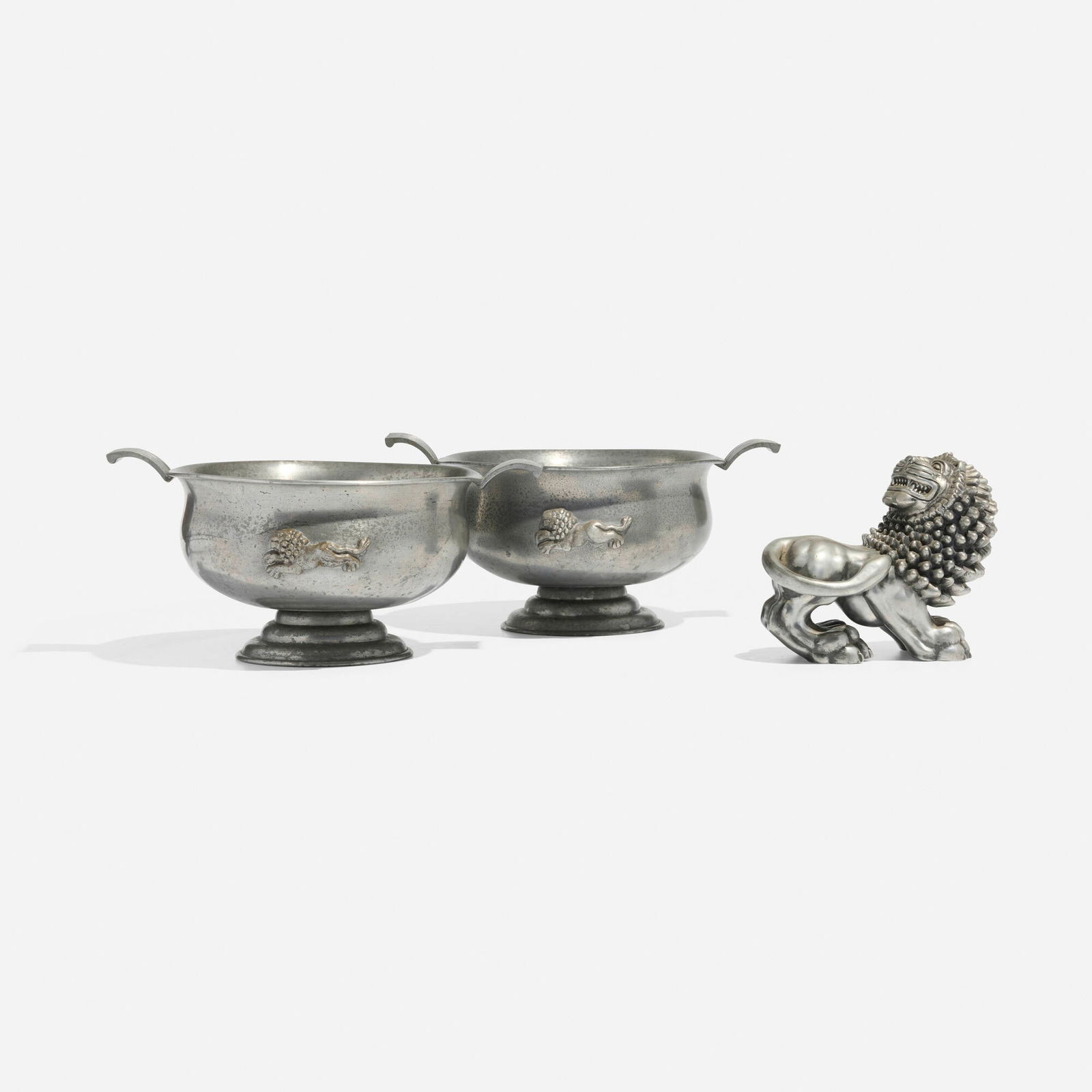 Anna Petrus, Lion sculpture and bowls, pair (1 of 7)