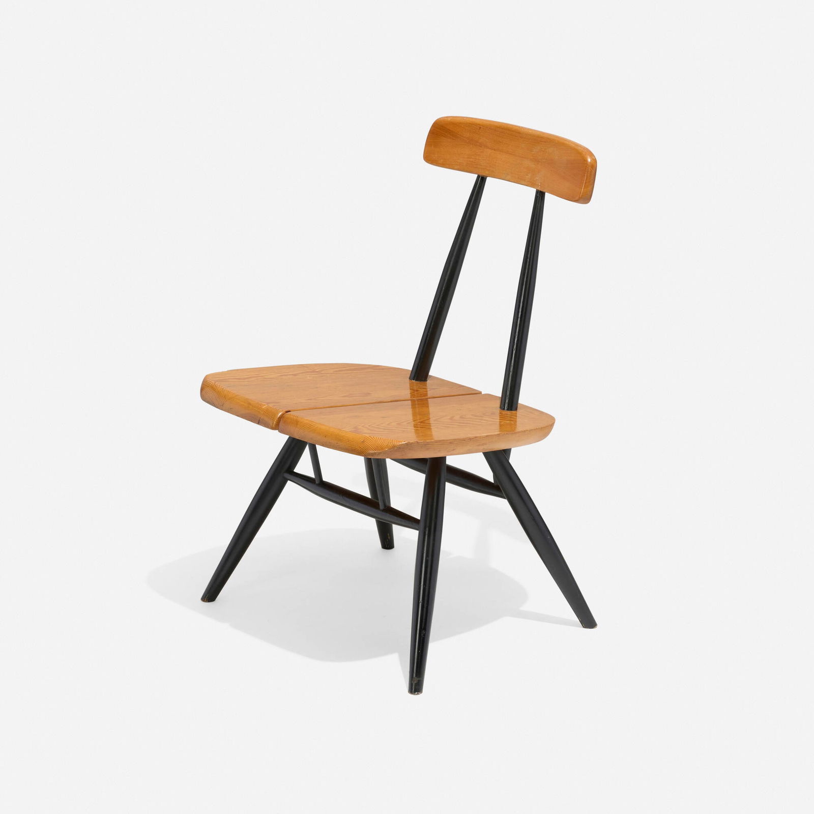 Ilmari Tapiovaara, Pirkka lounge chair: Ilmari Tapiovaara Pirkka lounge chair Laukaan Puu Ltd.Finland, 1955-56pine, lacquered wood 30.25 h x 20.5 w x 20.5 d in (77 x 52 x 52 cm) Literature: Ilmari Tapiovaar