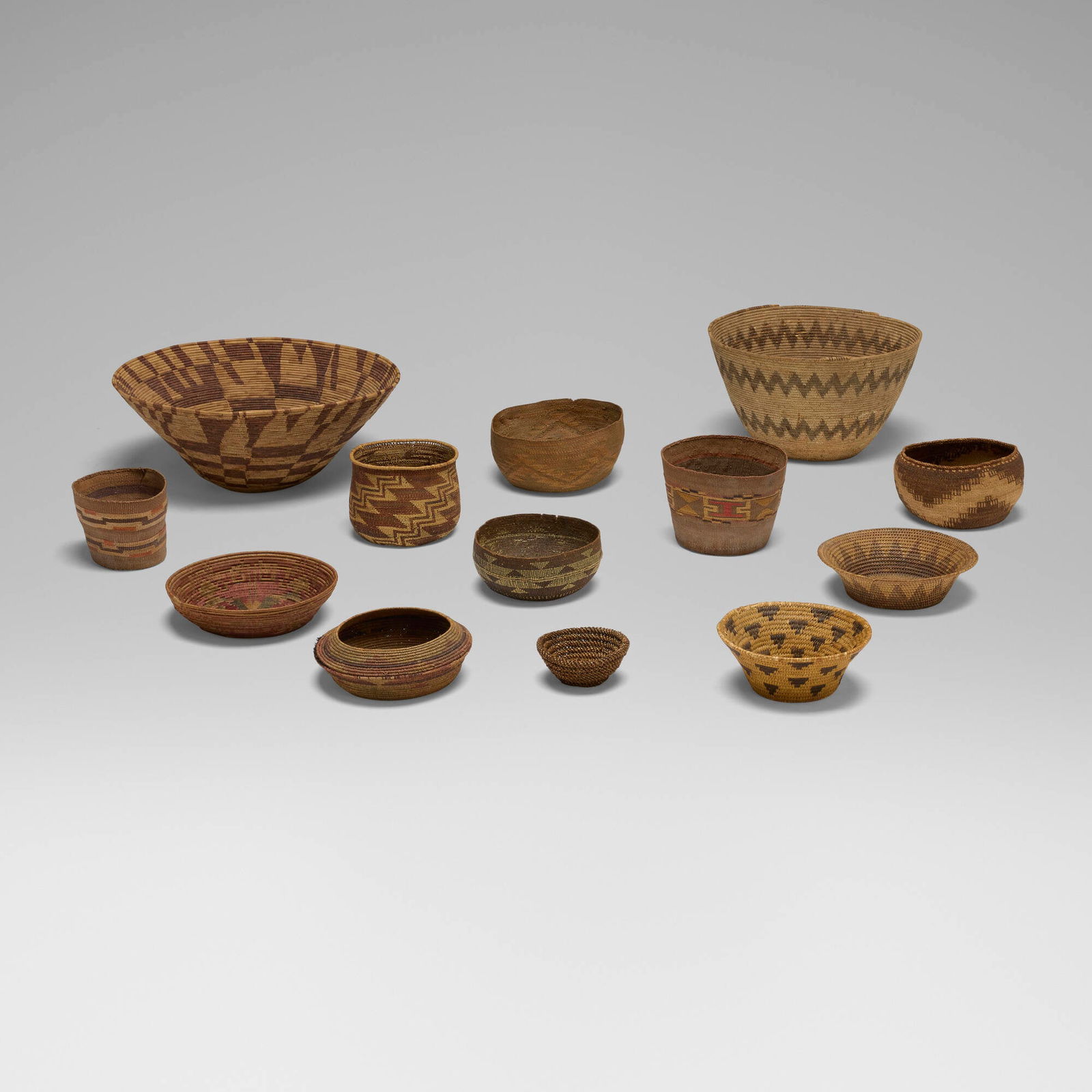Native American, Collection of thirteen baskets (1 of 4)