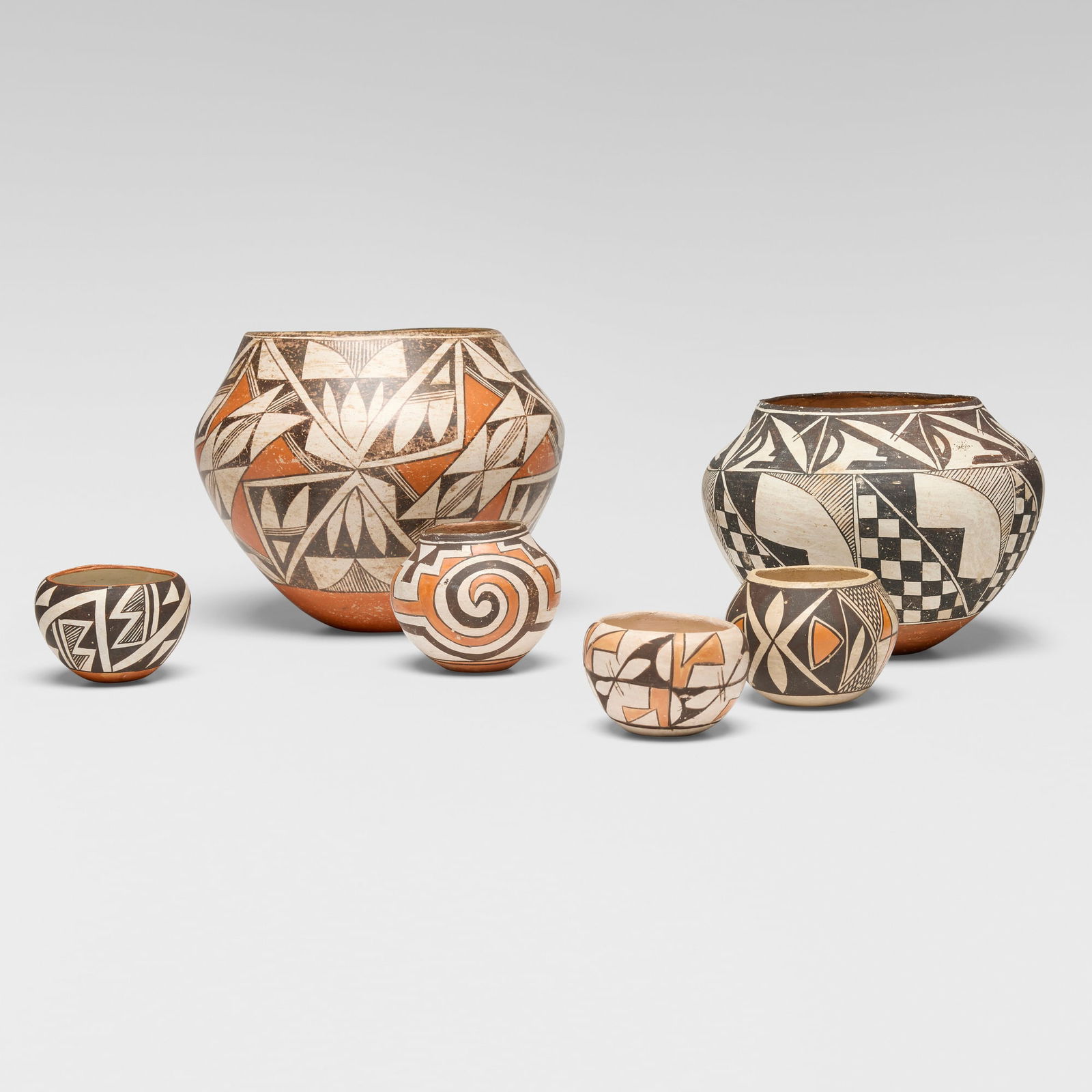 Acoma Pueblo, Collection of six vessels (1 of 5)