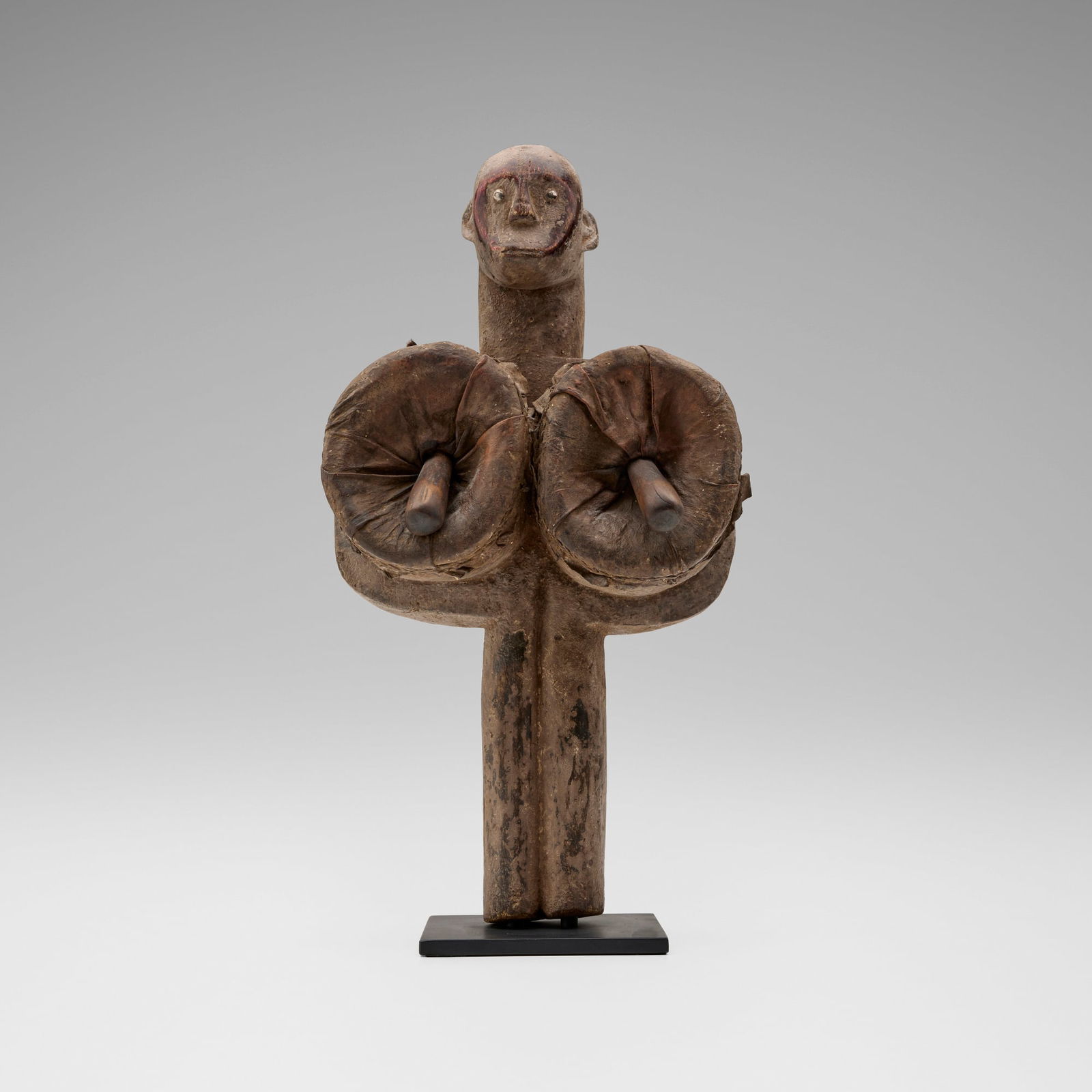 Punu artist, Bellows: Punu artist Bellows Gabon, 20th centurycarved and painted wood, leather, metal 20 h x 11 w x 6 d in (51 x 28 x 15 cm) Sold with stand. Provenance: Collection of Howard