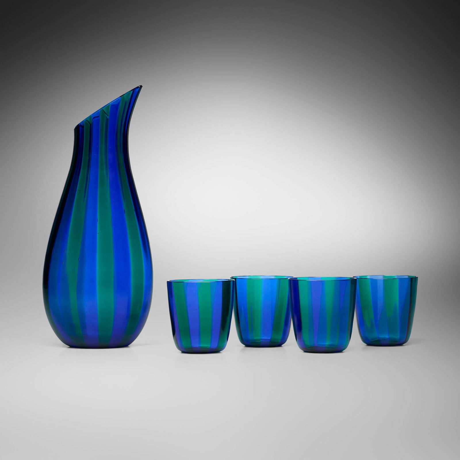 Gio Ponti, A Canne carafe and set of four glasses (1 of 4)