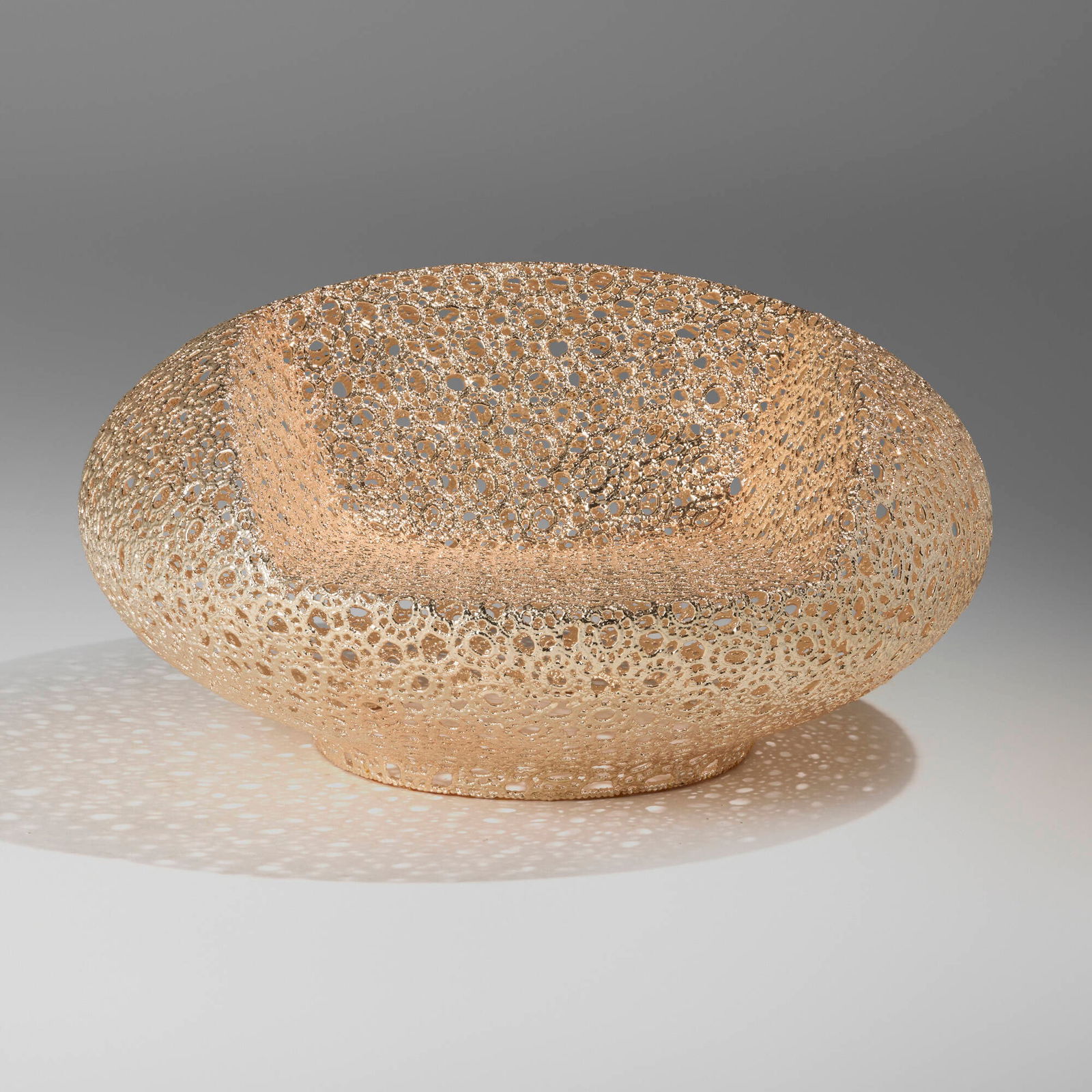 Marcel Wanders, Bon Bon Gold chair from the Personal Edition series: Marcel Wanders Bon Bon Gold chair from the Personal Edition series The Netherlands, 2010crocheted rope, resin, precious metal 23 h x 39 w x 39 d in (58 x 99 x 99 cm) Brass manufacturer's label