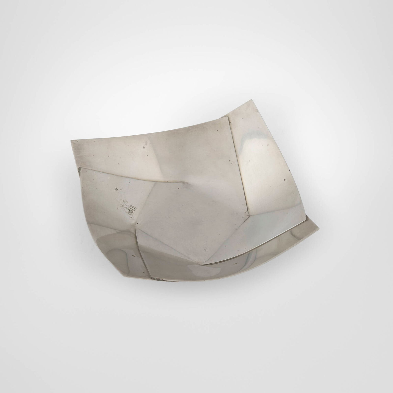 Bruno Munari, Maldive tray: Bruno Munari Maldive tray DaneseItaly, 1961nickel silver 1.625 h x 5.75 w x 5.75 d in (4 x 15 x 15 cm) Impressed manufacturer's mark to underside 'Danese Milano Made in Italy B. Munari 1