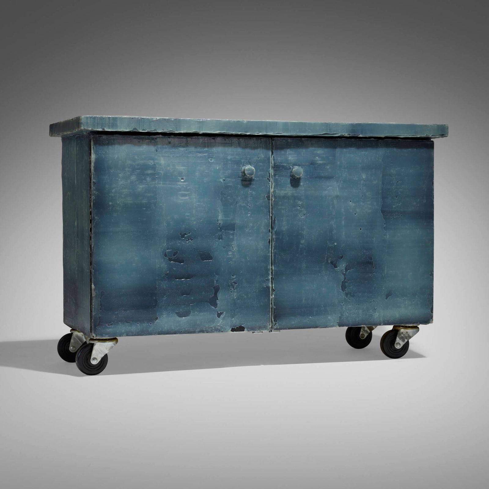 Howard Meister, Cabinet: Howard Meister Cabinet USA, 2006silicone over painted MDF 31 h x 48.5 w x 20.5 d in (79 x 123 x 52 cm) Cabinet features two doors concealing one fixed shelf. Signed and dated to lower back cor