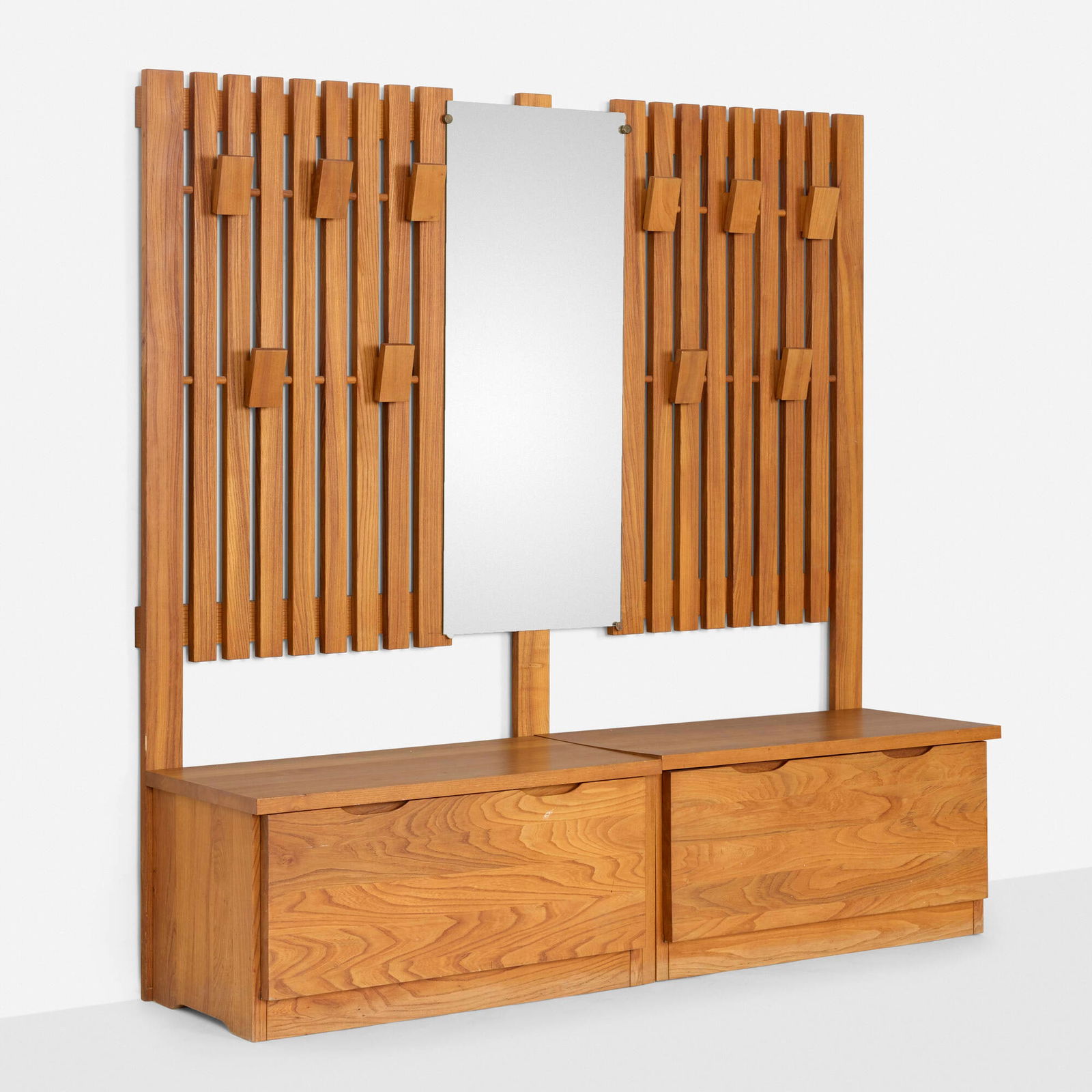 Pierre Chapo, Hall tree with storage bench (1 of 4)