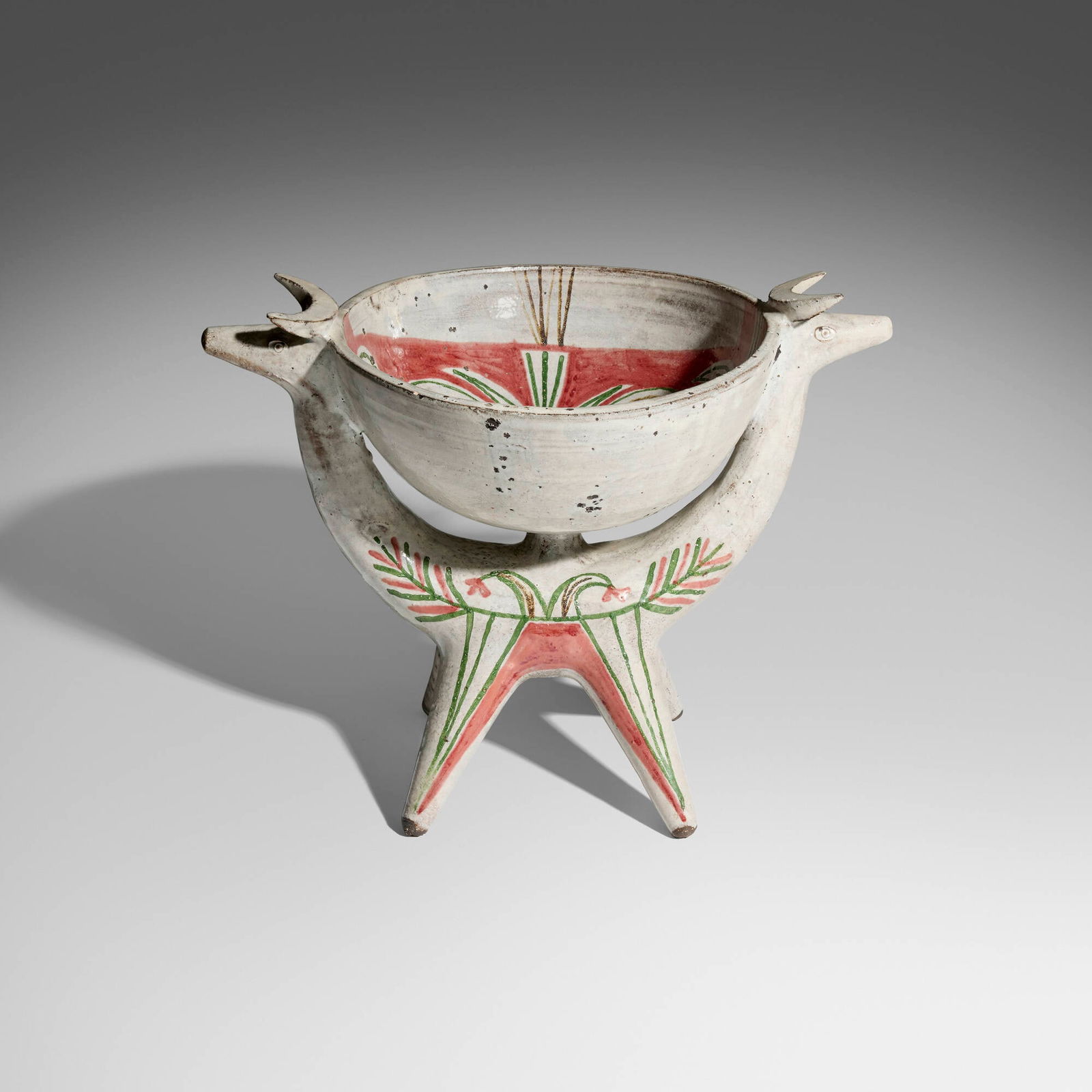 Jean Derval, Footed bowl: Jean Derval Footed bowl France, c. 1950glazed earthenware 12.5 h x 16.5 dia in (32 x 42 cm) Glazed signature to underside 'Jean Derval'. Provenance: Magen H Gallery, Ne