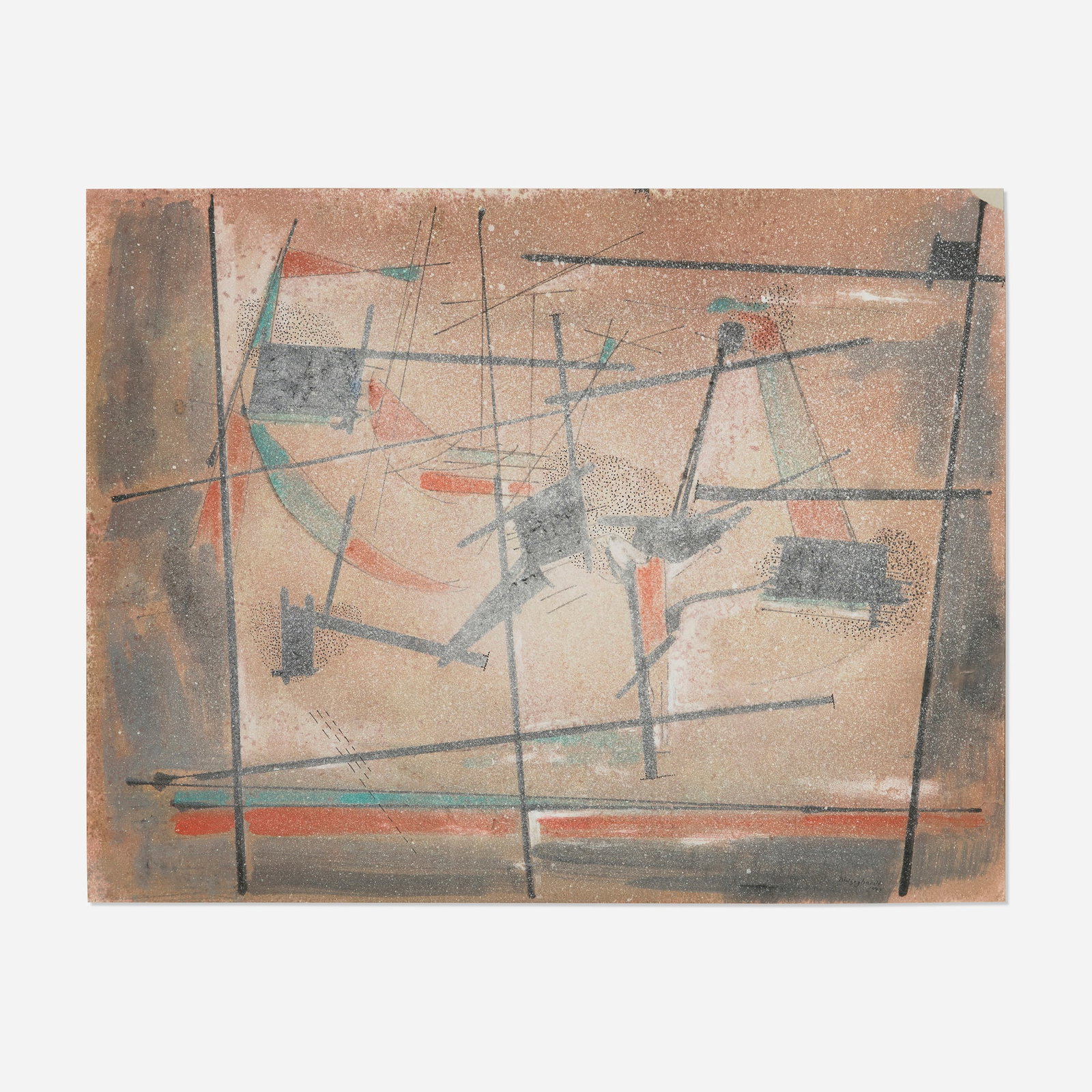 Paul Wieghardt, The Swing: Paul Wieghardt The Swing 1944 mixed media on paper 18.875 h x 24 w in (48 x 61 cm) Signed and dated to lower right 'P. Wieghardt 1944'. Signed, titled, dated and inscribed to verso 'A1002 The S