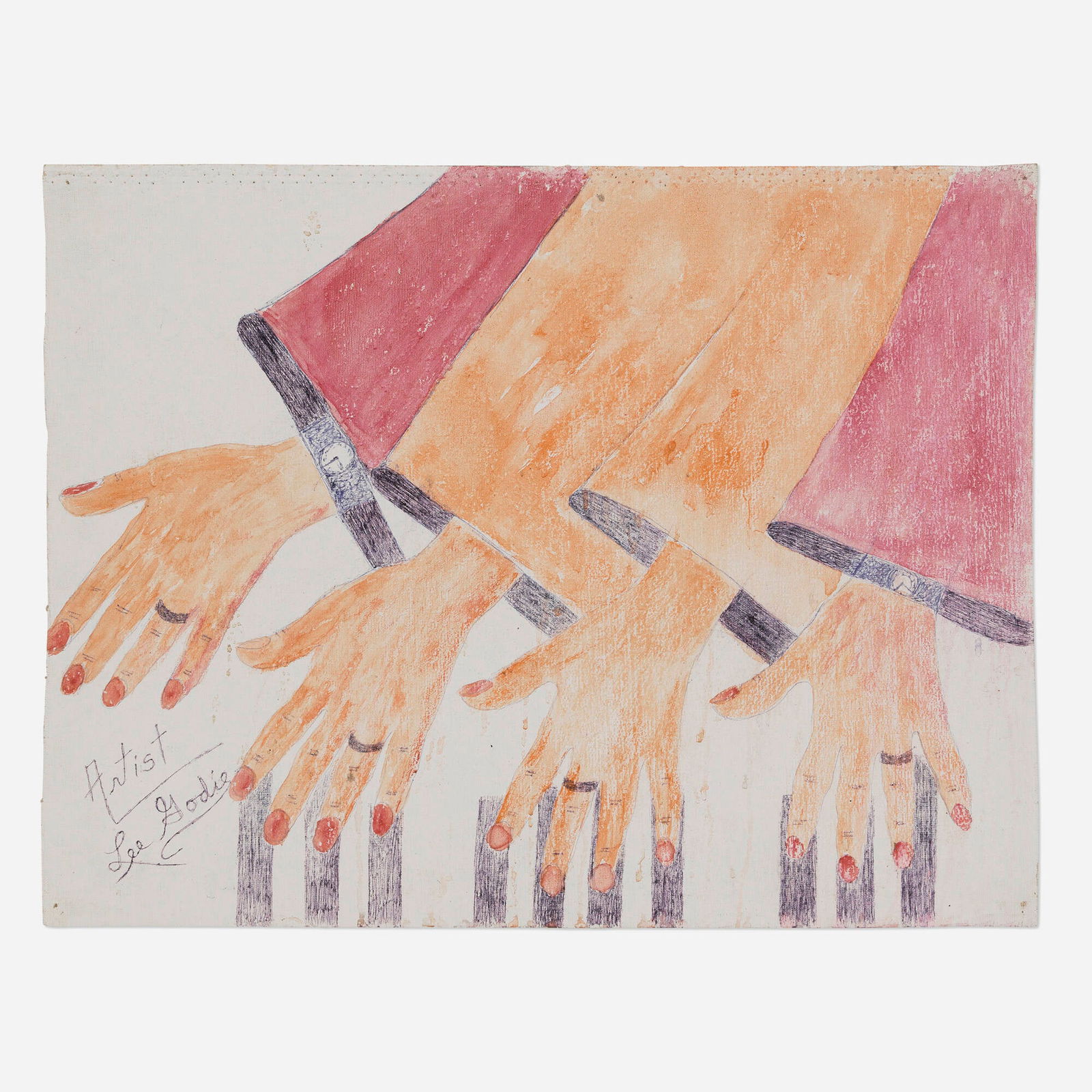 Lee Godie, Hands on a Keyboard (1 of 3)