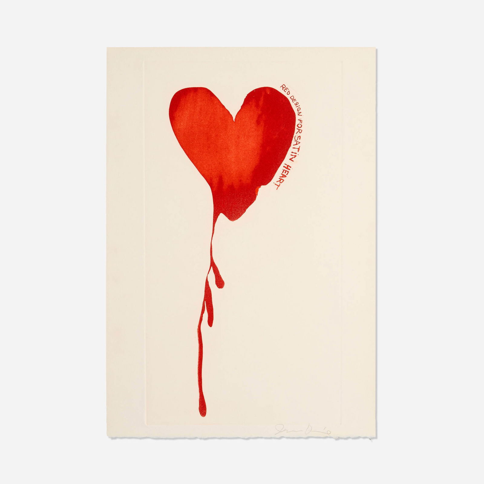 Jim Dine, Red Design for Satin Heart (from The Picture of Dorian Gray portfolio) (1 of 2)