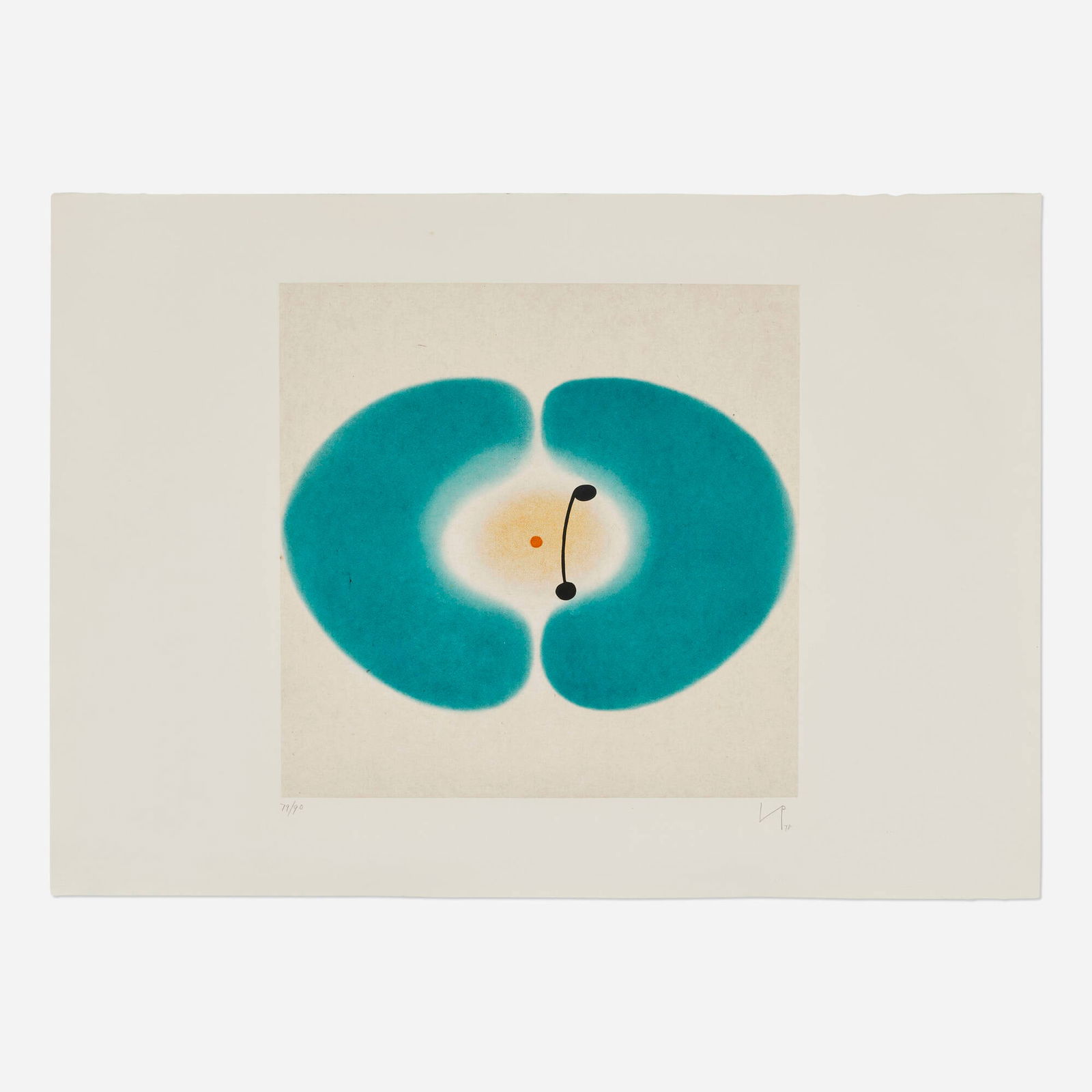 Victor Pasmore, Blue Mandala: Victor Pasmore Blue Mandala 1978etching and aquatint in colors with chine-colle on Fabriano wove image: 20.375 h x 20.5 w in (52 x 52 cm) sheet: 28 h x 39 w in (71 x 99 cm) Signed, dated an