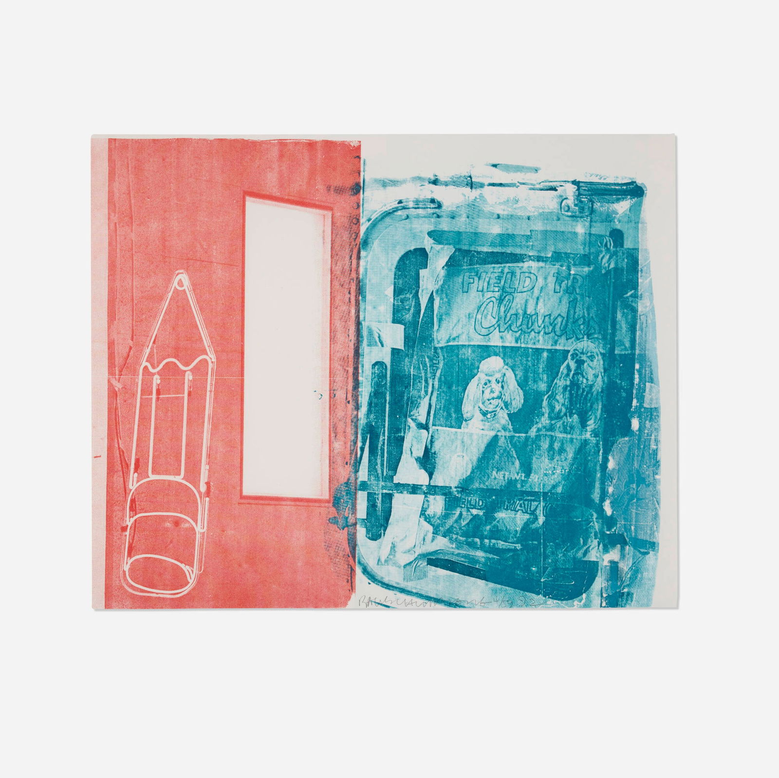Robert Rauschenberg, Best Buddies: Robert Rauschenberg Best Buddies 1992screenprint in colors 26.875 h x 33.125 w in (68 x 84 cm) Signed, dated and numbered to lower edge 'Rauschenberg 4/59 92'. This work is number 4 from the e