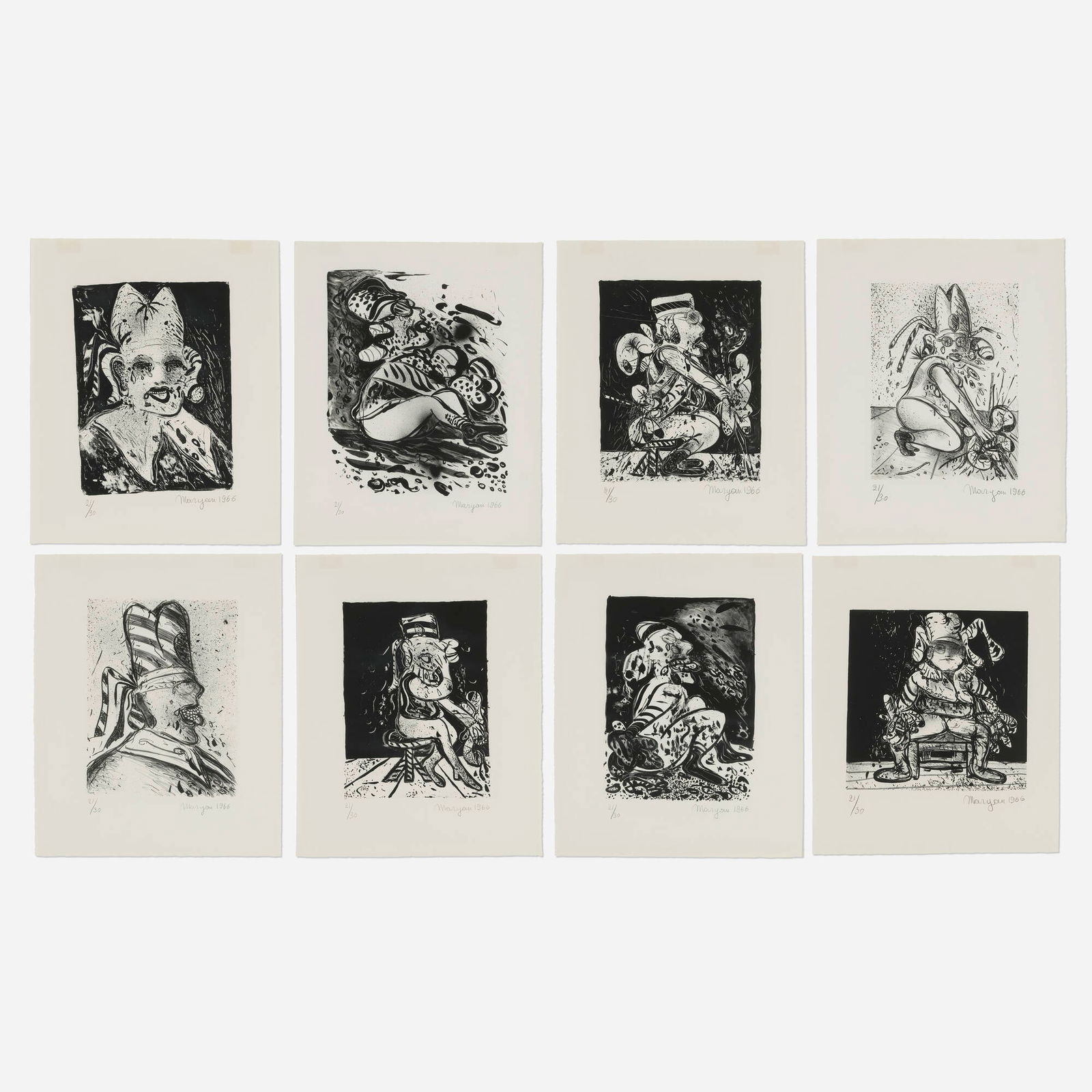 Maryan S. Maryan (Pinchas Burstein), Eight Lithographs (1 of 4)