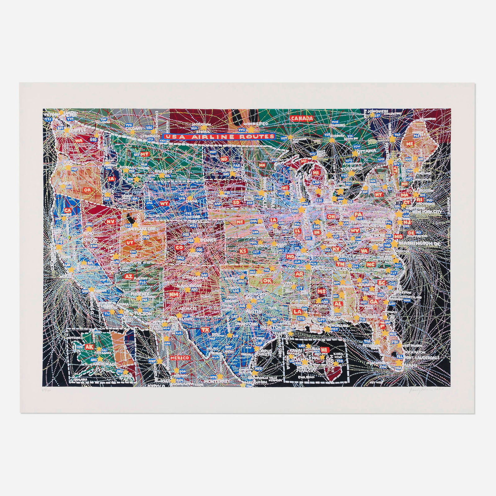 Paula Scher, U.S.A. Airline Routes (1 of 3)