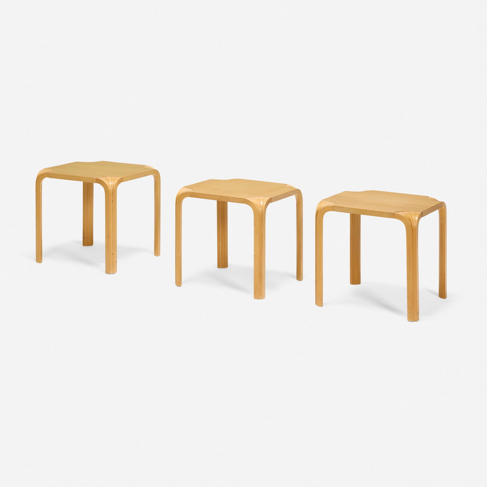 Alvar Aalto, X-Leg tables, set of three (1 of 5)