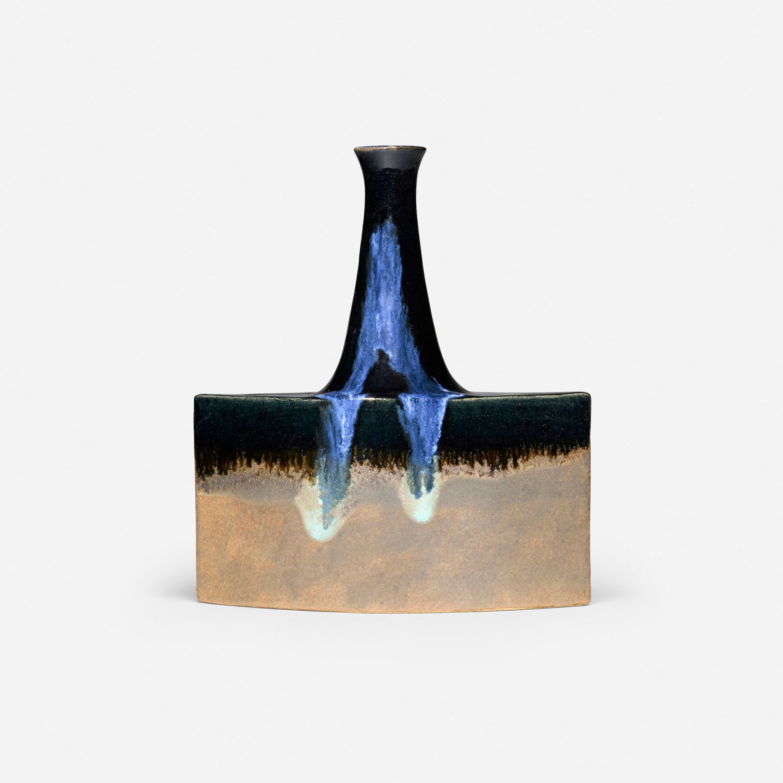 Bruno Gambone, Vase: Bruno Gambone Vase Italy, c. 1975glazed stoneware 10.5 h x 9 w x 3.25 d in (27 x 23 x 8 cm) Glazed signature to underside 'Gambone Italy'. This work will ship from Lambertv