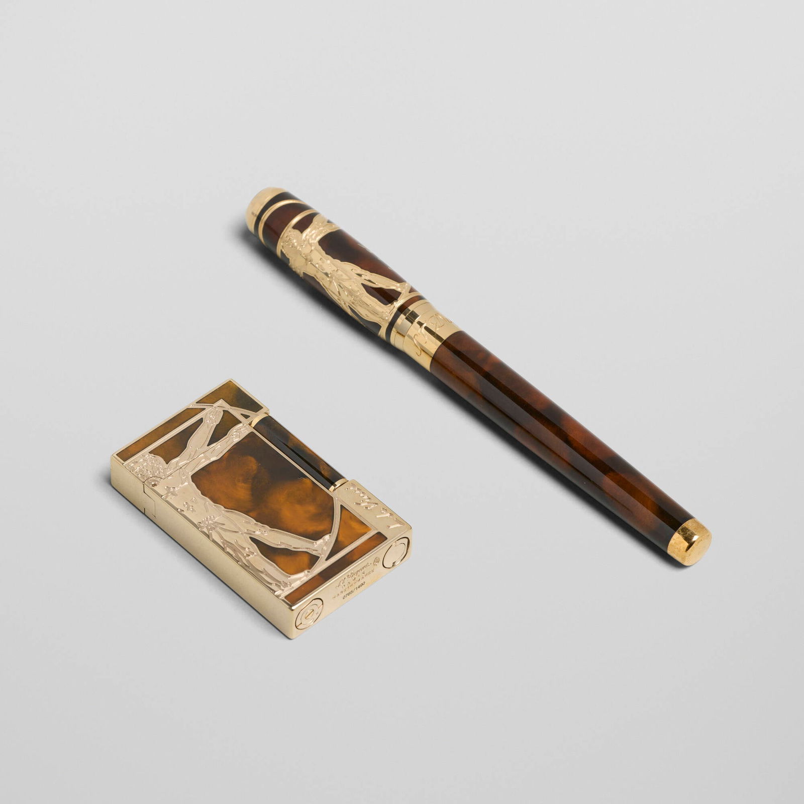 S.T. Dupont, Vitruvian Man Prestige pocket lighter and rollerball pen (1 of 6)