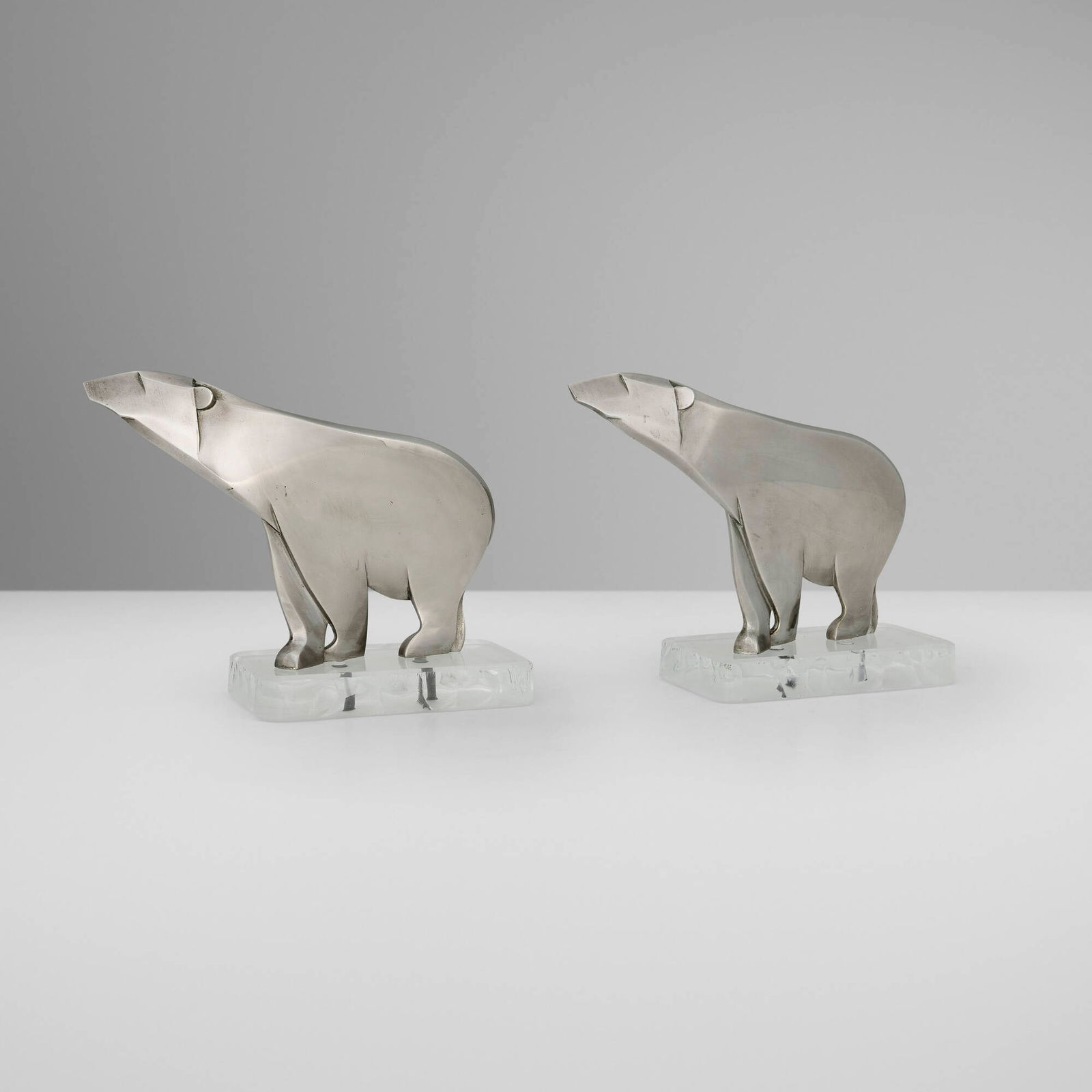 Art Deco, Polar bear on ice bookends, pair (1 of 4)