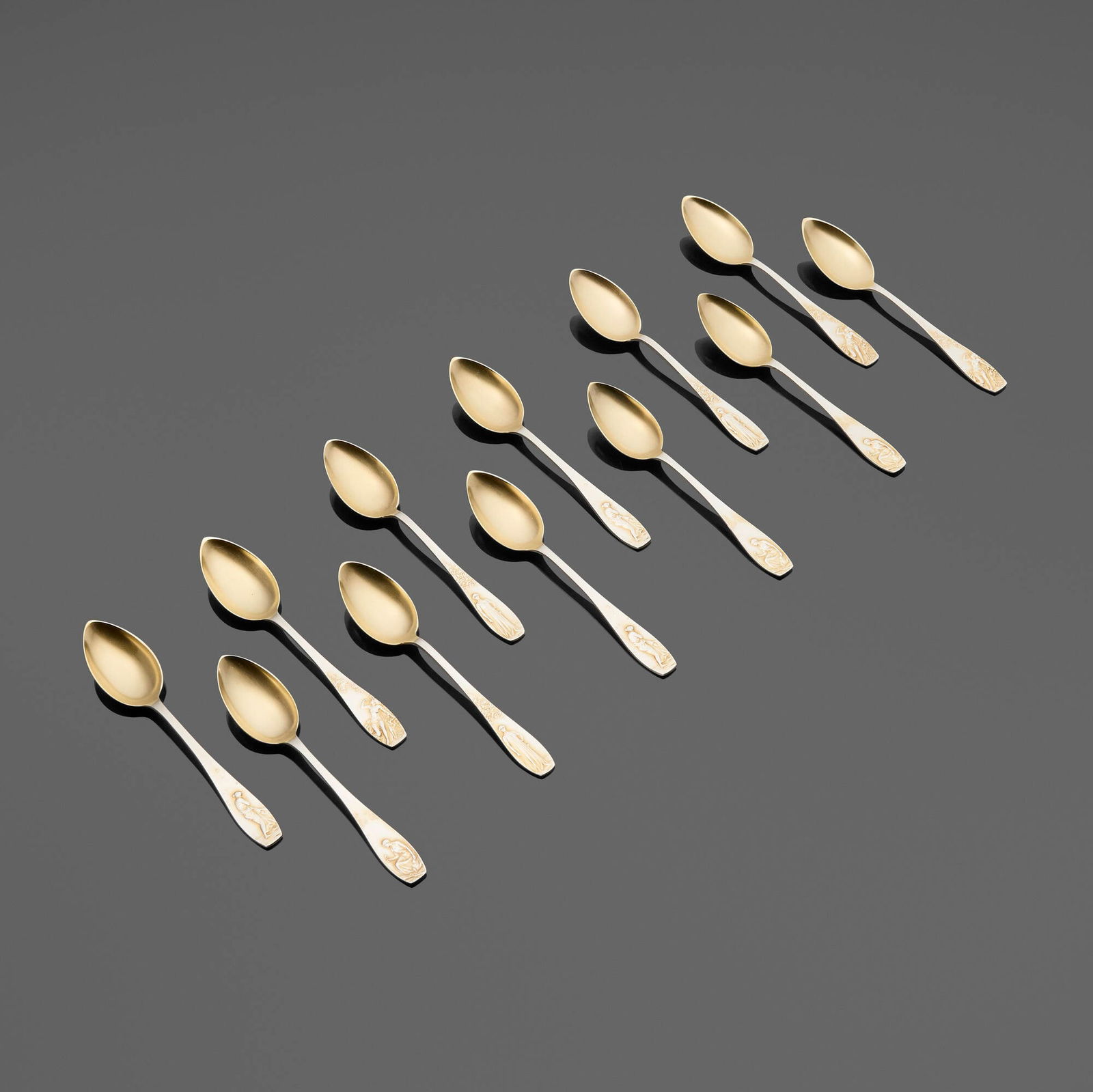 Bruckmann & Sohne, Demitasse spoons with classical figures, set of fourteen (1 of 3)