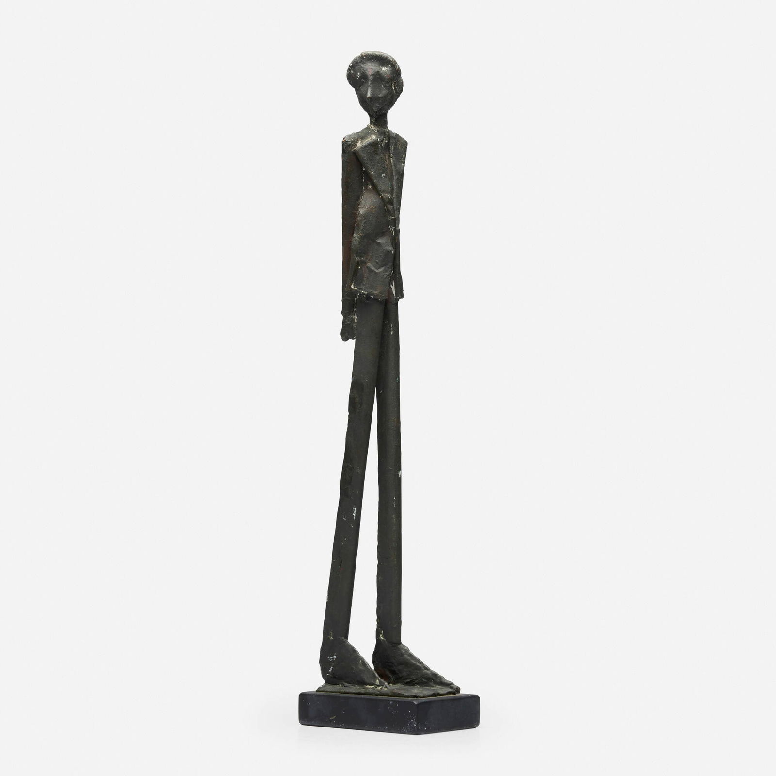 William Dickey King, Untitled (Standing Man): William Dickey King Untitled (Standing Man) patinated bronze 21 h x 5 w x 3 d in (53 x 13 x 8 cm) This work will ship from Lambertville, New Jersey.