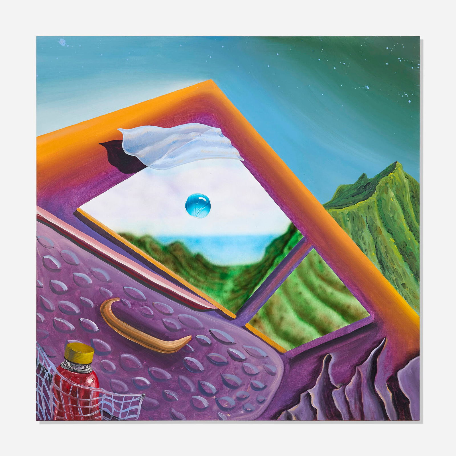 Larissa De Jesus Negron, Keep me alive: Larissa De Jesus Negron Keep me alive 2021oil on canvas 35.75 h x 35.75 w in (91 x 91 cm) This painting was featured in a 2023 collaboration with the clothing company Zara. Signed and d