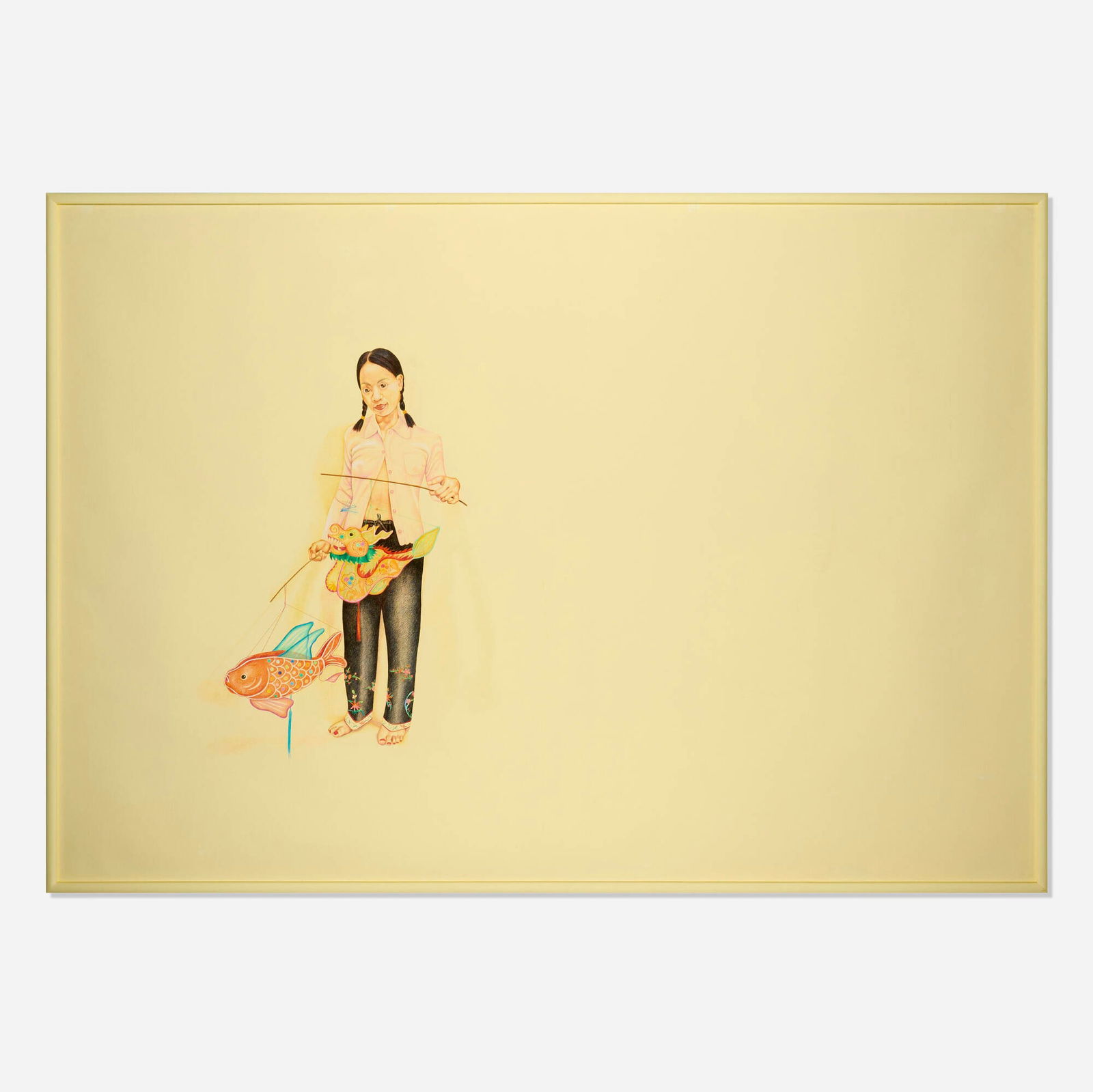 Su-En Wong, Lemon Sorbet: Su-En Wong Lemon Sorbet 1999 colored pencil and acrylic on paper in artist-made frame 80.125 h x 115 w in (204 x 292 cm) Provenance: Savage Gallery, Portland | Acquired from the previous in 2001