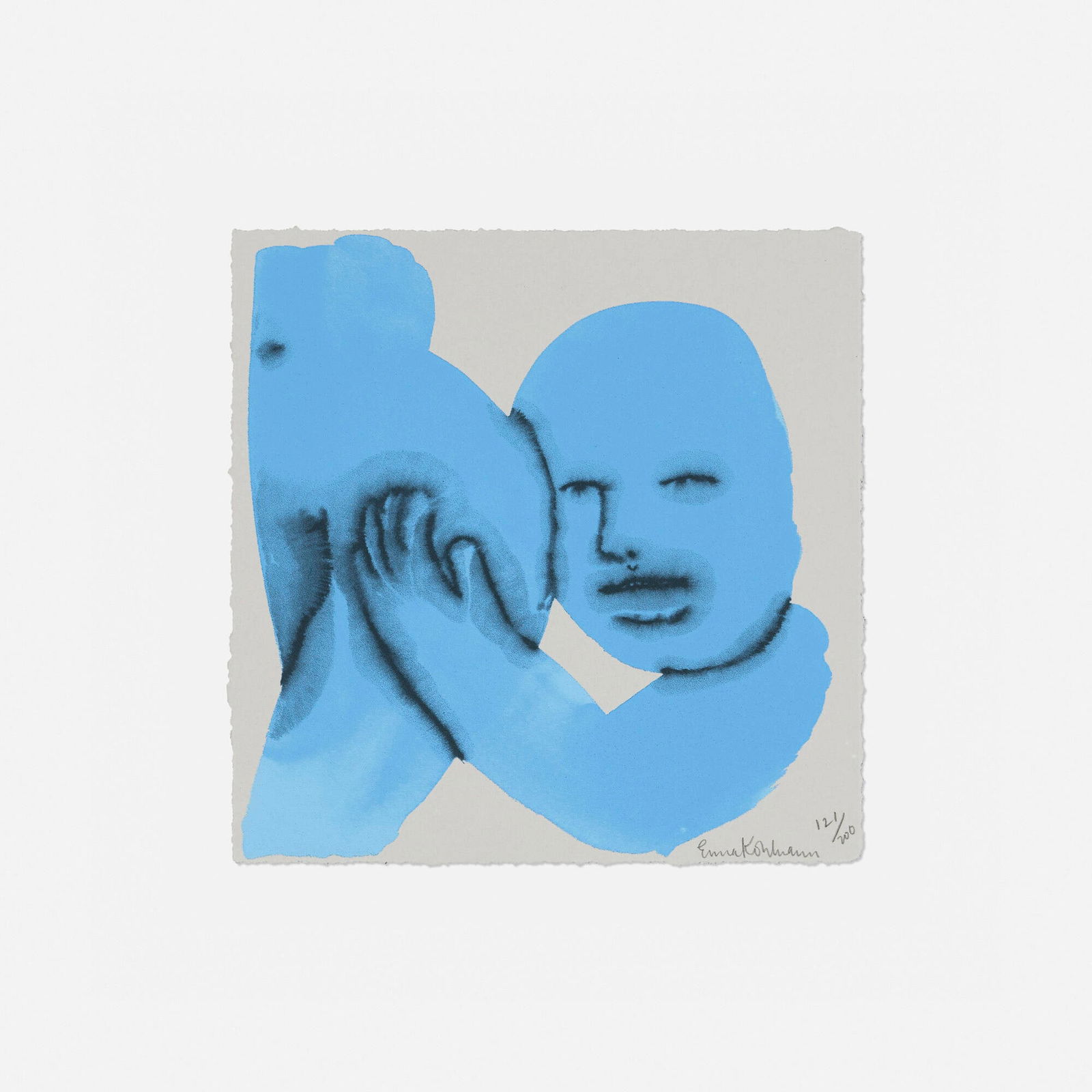 Emma Kohlmann, Untitled: Emma Kohlmann Untitled c. 2015 screenprint in colors 8 h x 8 w in (20 x 20 cm) Signed and numbered to lower right 'Emma Kohlmann 121/200'. This work is number 121 from the edition of 200. Sold