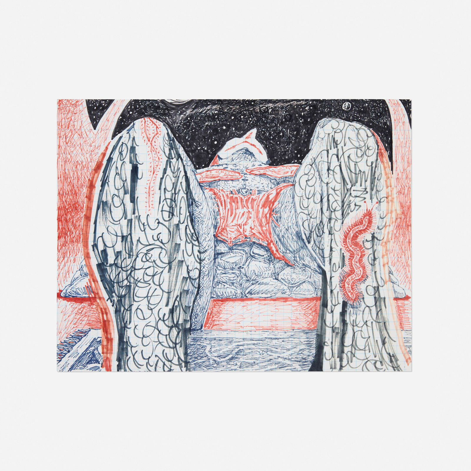 Jason Fox, Untitled: Jason Fox Untitled 1997 ink on paper 8.5 h x 11 w in (22 x 28 cm) Signed and dated to verso 'Jason Fox 1997'. This work will ship from Chicago, Illinois.