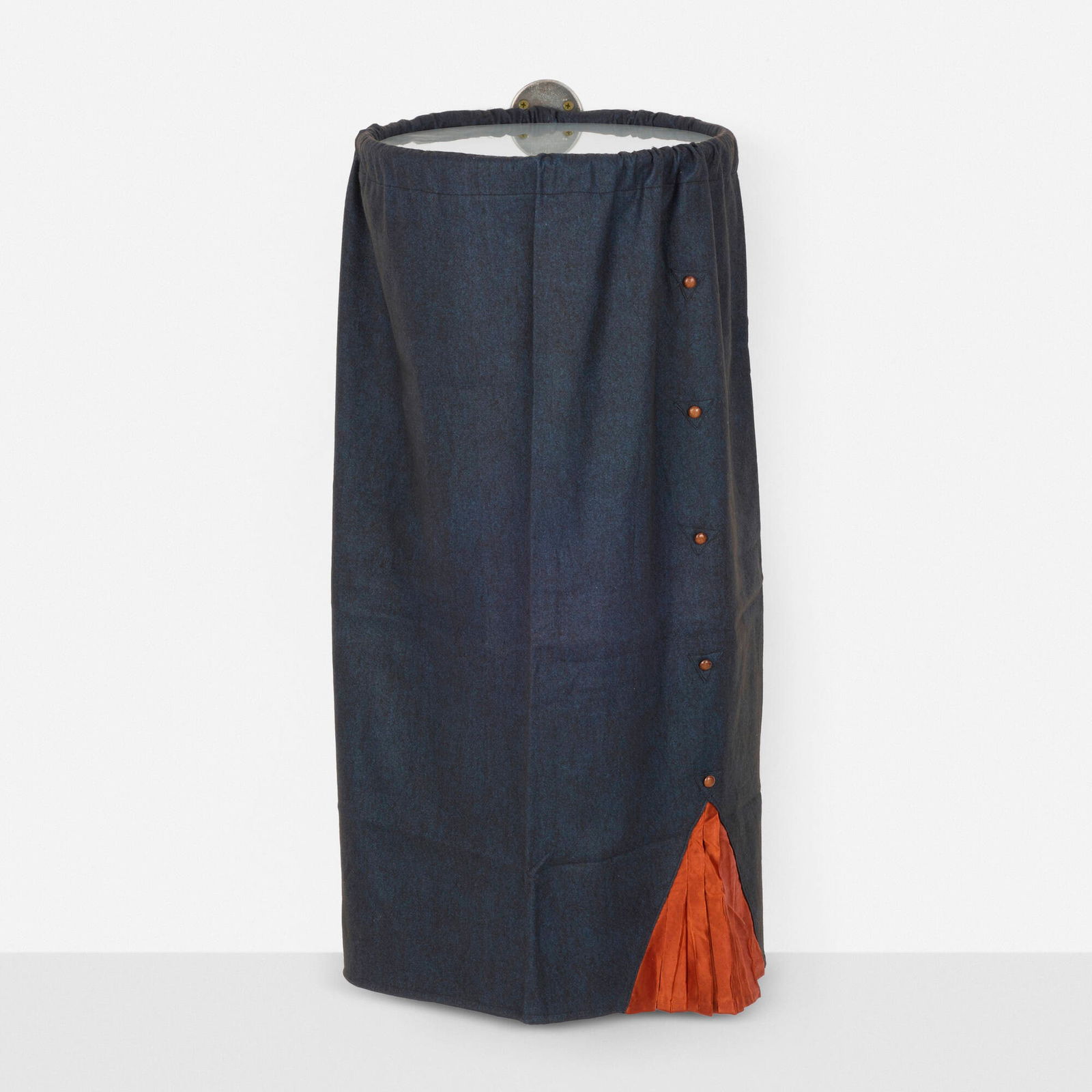 Thomas Grunfeld, Ohne Titel: Thomas Grunfeld Ohne Titel 1987 steel, felt, glass and leather 42 h x 18 w x 18 d in (107 x 46 x 46 cm) Provenance: Tanja Grunert, Koln | Private Collection This work will ship from