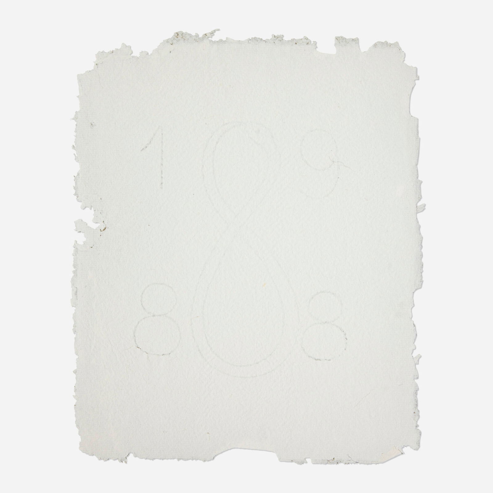 Joel Fisher, Untitled (1988 8): Joel Fisher Untitled (1988 8) 1988 embossing handmade paper 13.5 h x 11.5 w in (34 x 29 cm) Provenance: Acquired directly from the artist by the present owner This work will ship from Chicago,