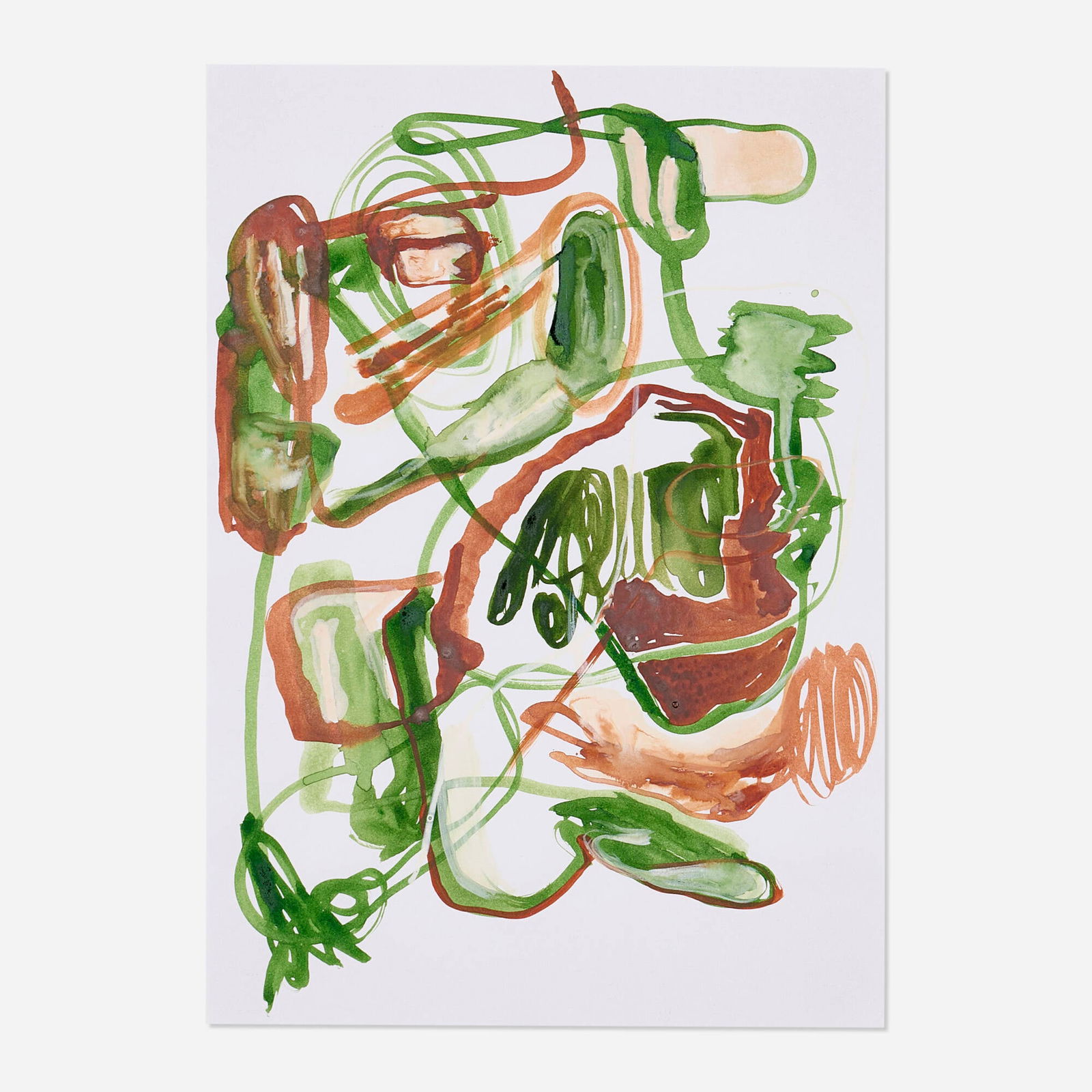 Jana Schroder, L.P. 6: Jana Schroder L.P. 6 2021 watercolor on paper 11.5 h x 8 w in (29 x 20 cm) Titled and dated to verso 'L.P.6 2021'. Provenance: Alfonso Artiaco, Napoli | Private Collection This work will ship