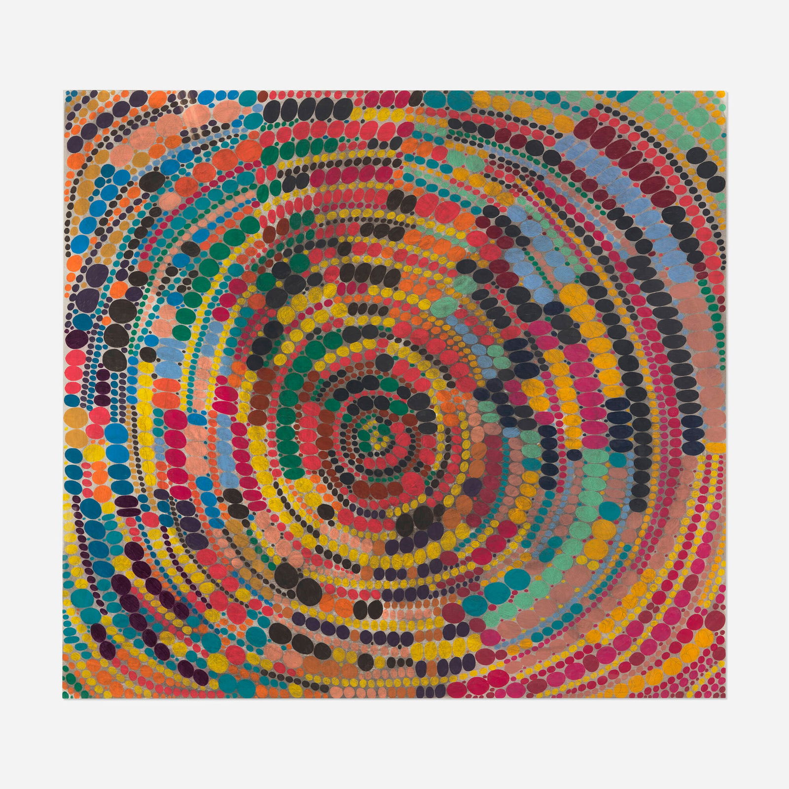 William J. O'Brien, Untitled (Dot painting): William J. O'Brien Untitled (Dot painting) 2016colored pencil and ink on paper 59.875 h x 65.25 w in (152 x 166 cm) This work will ship from Chicago, Illinois.