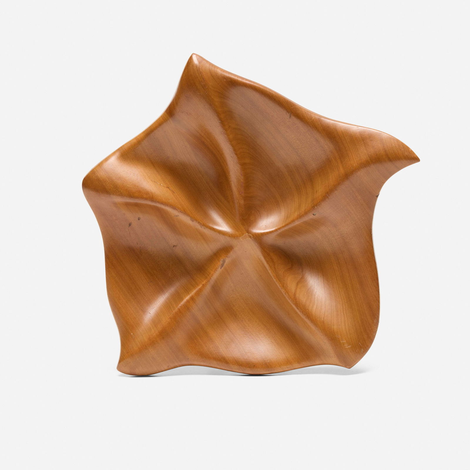 Russel Wright, Oceana Leaf tray: Russel Wright Oceana Leaf tray Klise Manufacturing CompanyUSA, c. 1955olivewood 2 h x 13.25 w x 12.75 d in (5 x 34 x 32 cm) Branded signature to underside 'Russel Wright'. Paper manufact