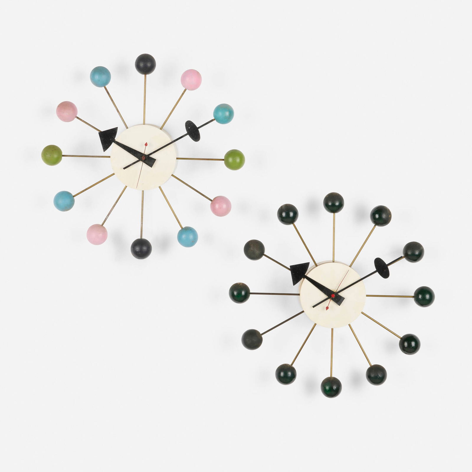 George Nelson & Associates, Ball wall clocks model 4755, set of two (1 of 3)