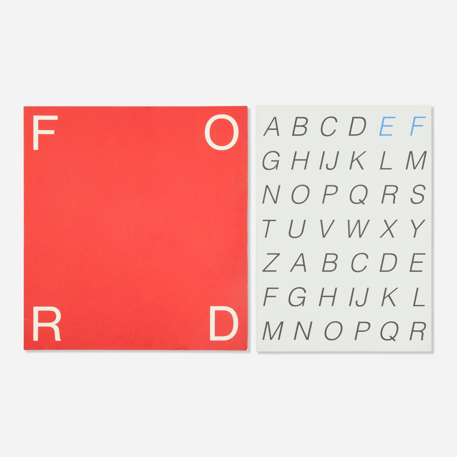 Paul Rand, Presentation books, set of two: Paul Rand Presentation books, set of two USA, 1966, 1994 offset lithograph in colors 12 h x 11 w x 0.25 d in (30 x 28 x 1 cm) 12 h x 8.5 w x 0.125 d in (30 x 22 x 0 cm) Set is comprised of a Ford