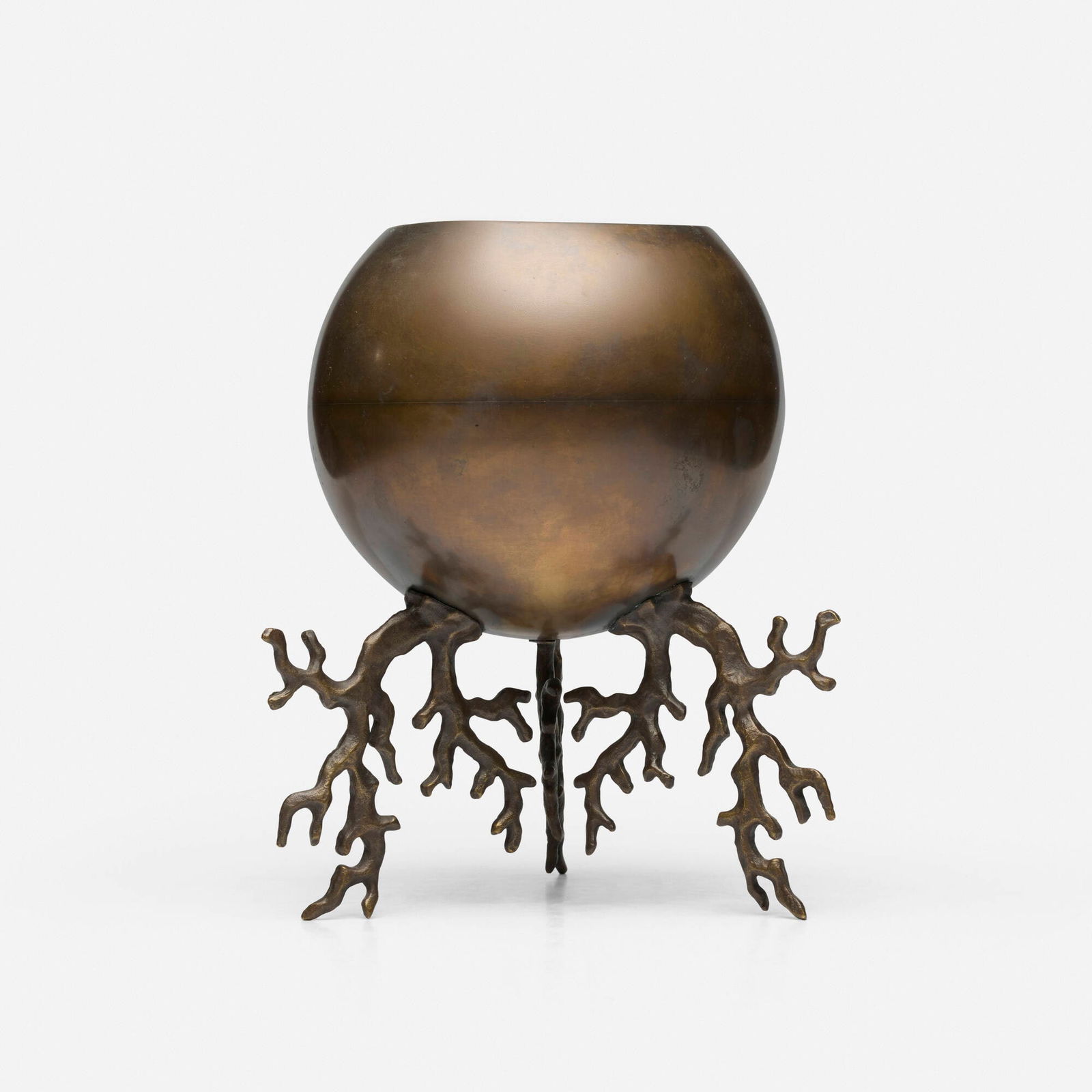 Herve van der Straeten, Planter: Herve van der Straeten Planter France, 2006patinated bronze 11.5 h x 9 dia in (29 x 23 cm) Impressed monogram to underside 'HV'. Provenance: Private Collection