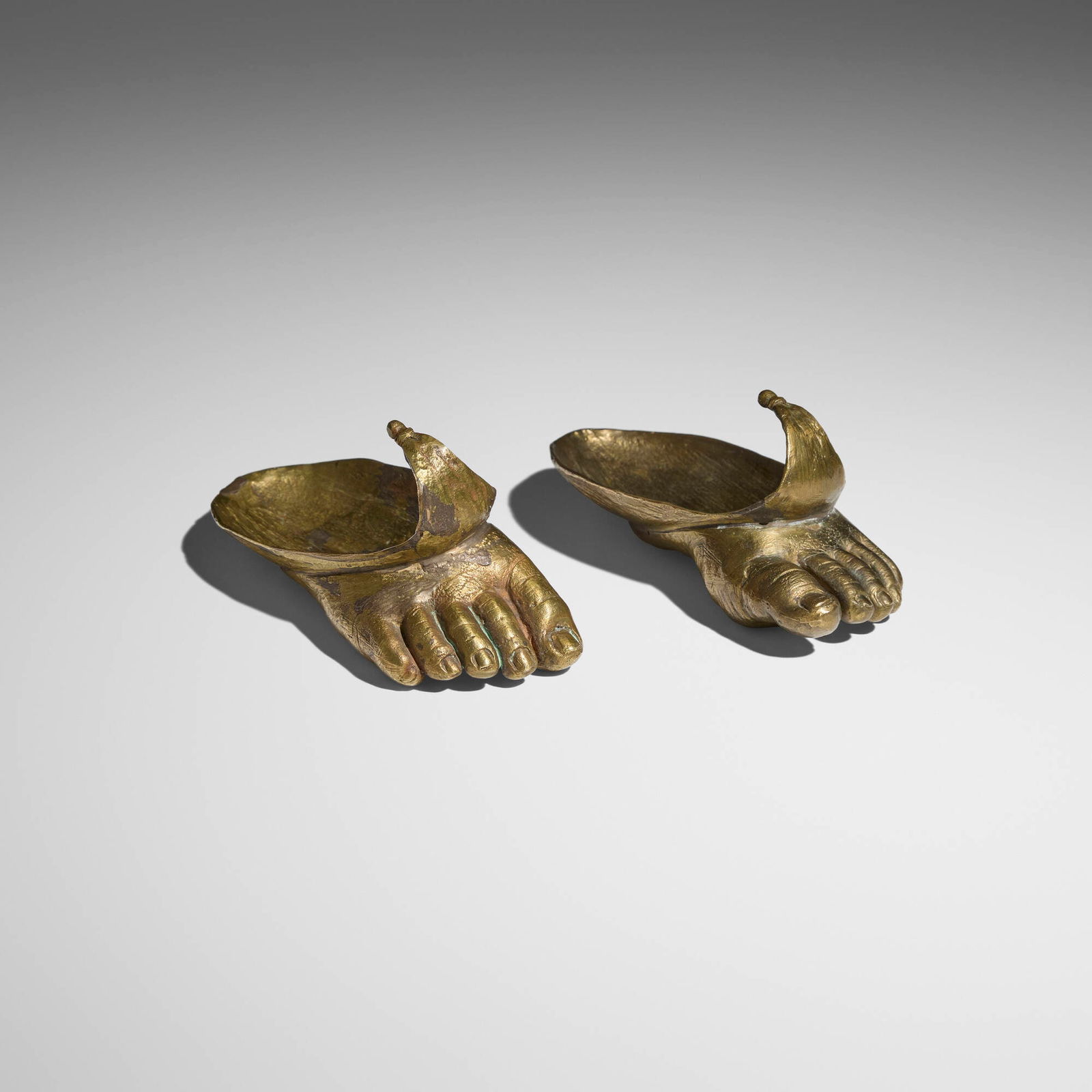 Claude Lalanne, Pieds Lotus, pair: Claude Lalanne Pieds Lotus, pair France, 1978 gilt bronze 2.5 h x 2 w x 5 d in (6 x 5 x 13 cm) Provenance: Private Collection This work will ship from Chicago, Illinois.