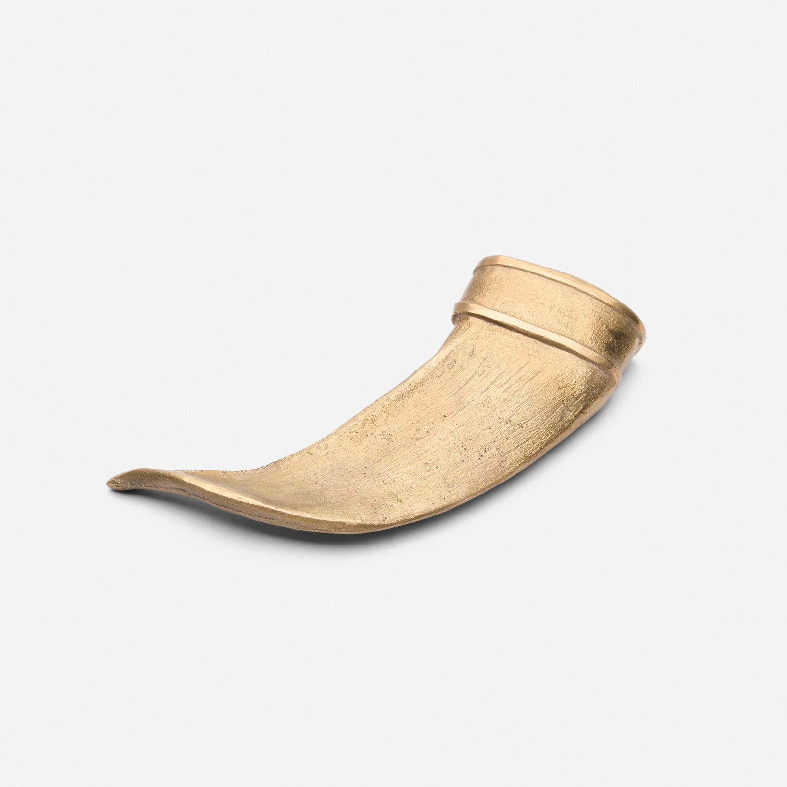 Rick Owens, Lighter cover: Rick Owens Lighter cover USA/France, c. 2022gilt bronze 1.5 h x 6.5 w x 3.25 d in (4 x 17 x 8 cm) Provenance: Private Collection This work will ship from L