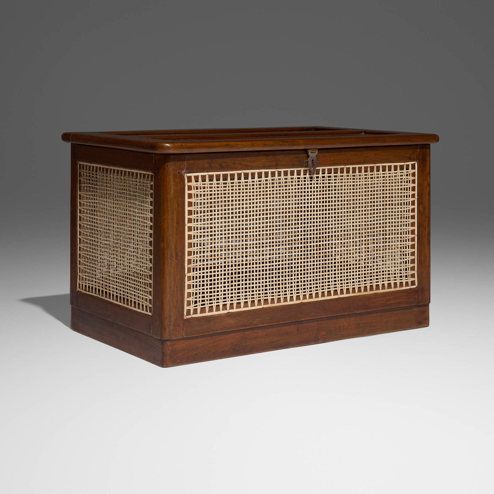 Pierre Jeanneret, Linen chest from Hostel for Girls, Punjab University, Chandigarh: Pierre Jeanneret Linen chest from Hostel for Girls, Punjab University, Chandigarh France/India, c. 1958teak, cane, steel 17 h x 28 w x 18 d in (43 x 71 x 46 cm) Provenance: Ho