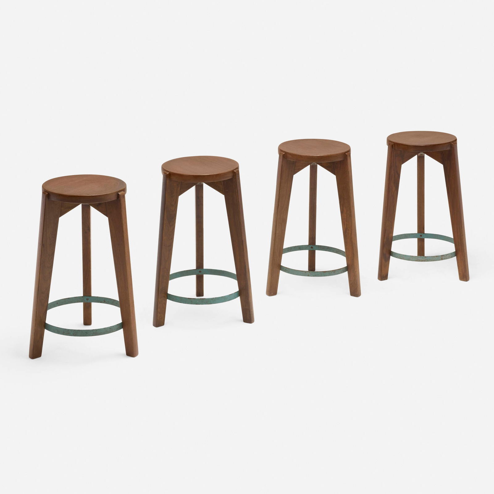 Pierre Jeanneret, Stools from Punjab University, Chandigarh, set of four (1 of 4)
