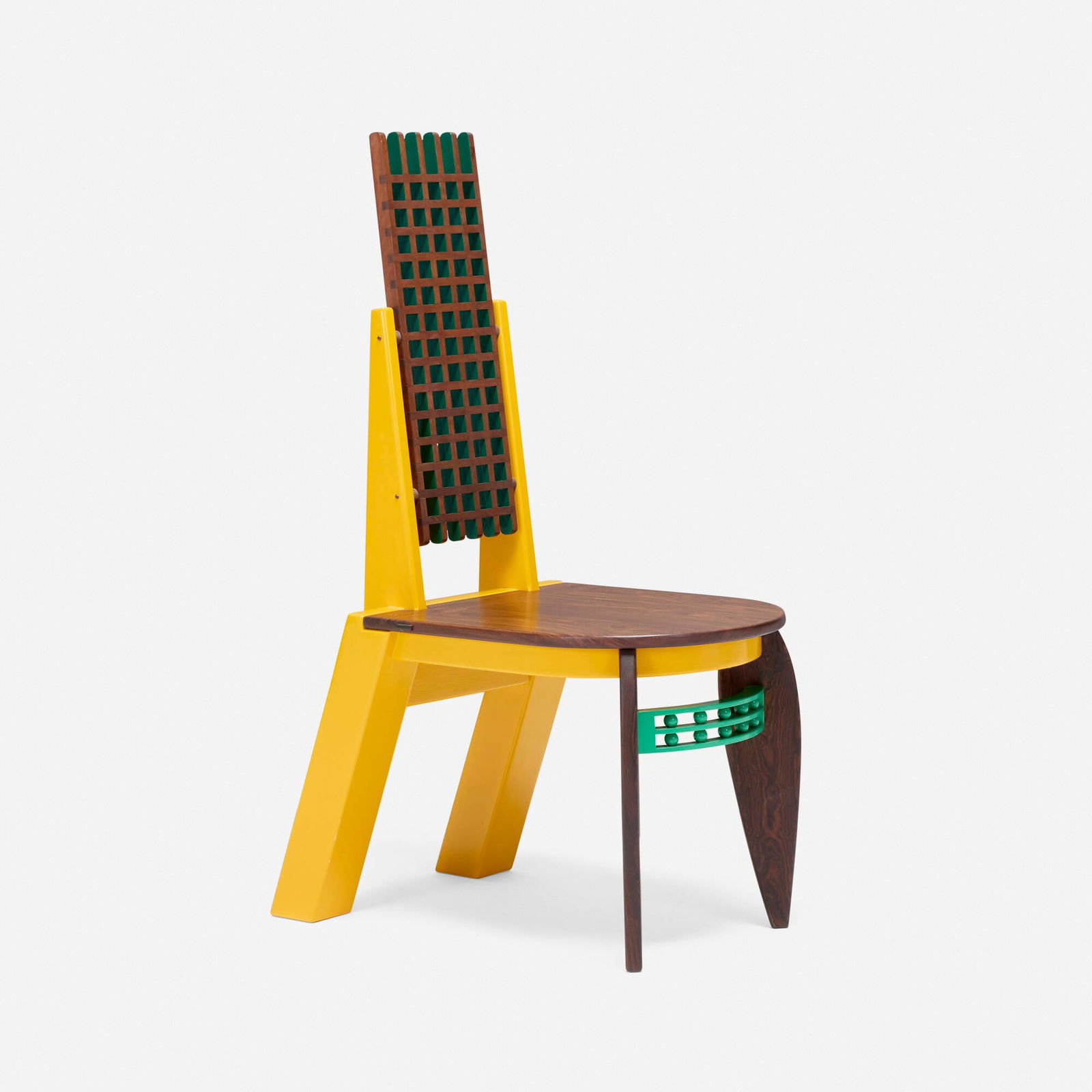 Garry Knox Bennett, Yellow toilet chair: Garry Knox Bennett Yellow toilet chair USA, 2006 rosewood, painted wood 45 h x 17.5 w x 27 d in (114 x 44 x 69 cm) Signed, dated and inscribed to underside 'In Oakland GKB Anno 06'. Provenance: