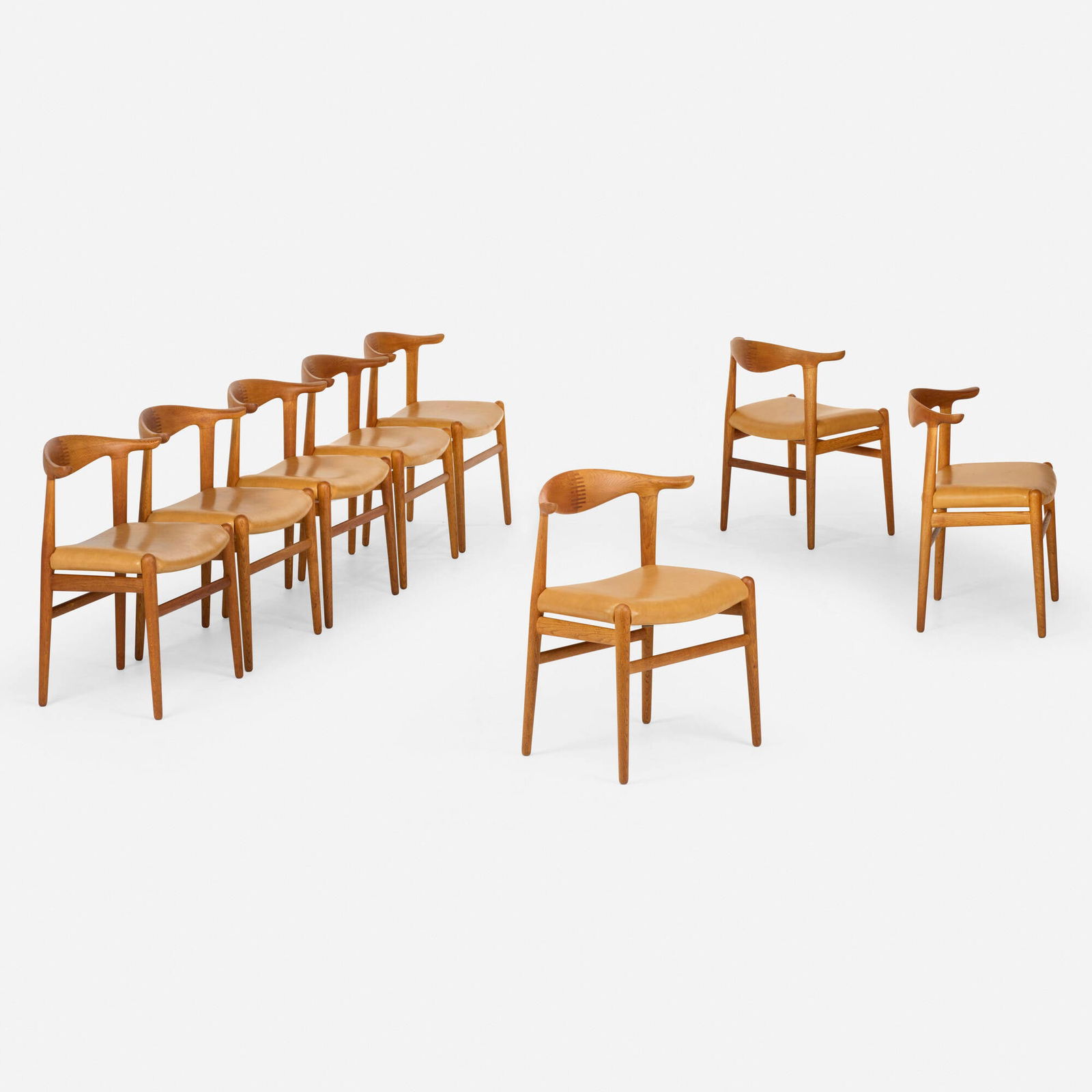 Hans J. Wegner, Cow Horn chairs, set of eight (1 of 6)