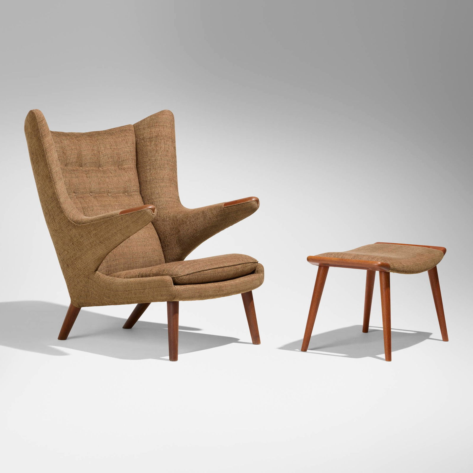 Hans J. Wegner, Papa Bear chair and ottoman (1 of 5)