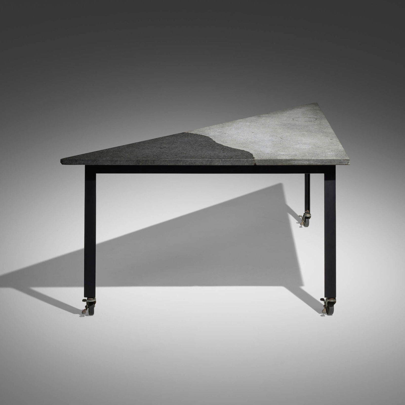 Rei Kawakubo, Table for Comme des Garcons: Rei Kawakubo Table for Comme des Garcons Pallucco Japan, c. 1985 granite, enameled iron, casters 29 h x 78.5 w x 37.75 d in (74 x 199 x 96 cm) Provenance: JF Chen, Los Angeles This work will