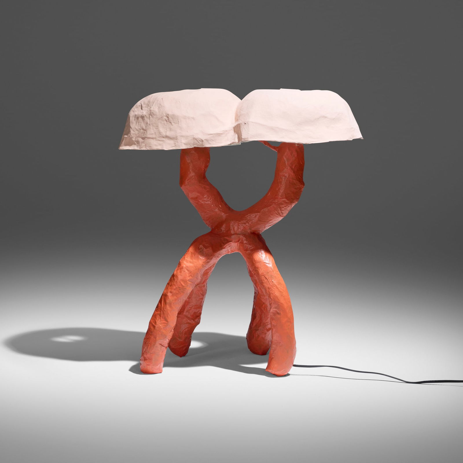 Jen Wink Hays, XL Diploid floor lamp: Jen Wink Hays XL Diploid floor lamp c. 2020 painted paper, epoxy, wire 29.5 h x 25 w x 15 d in (75 x 63 x 38 cm) This work is unique. Provenance: BDDW, Los Angeles | JF Chen, Los Angeles This