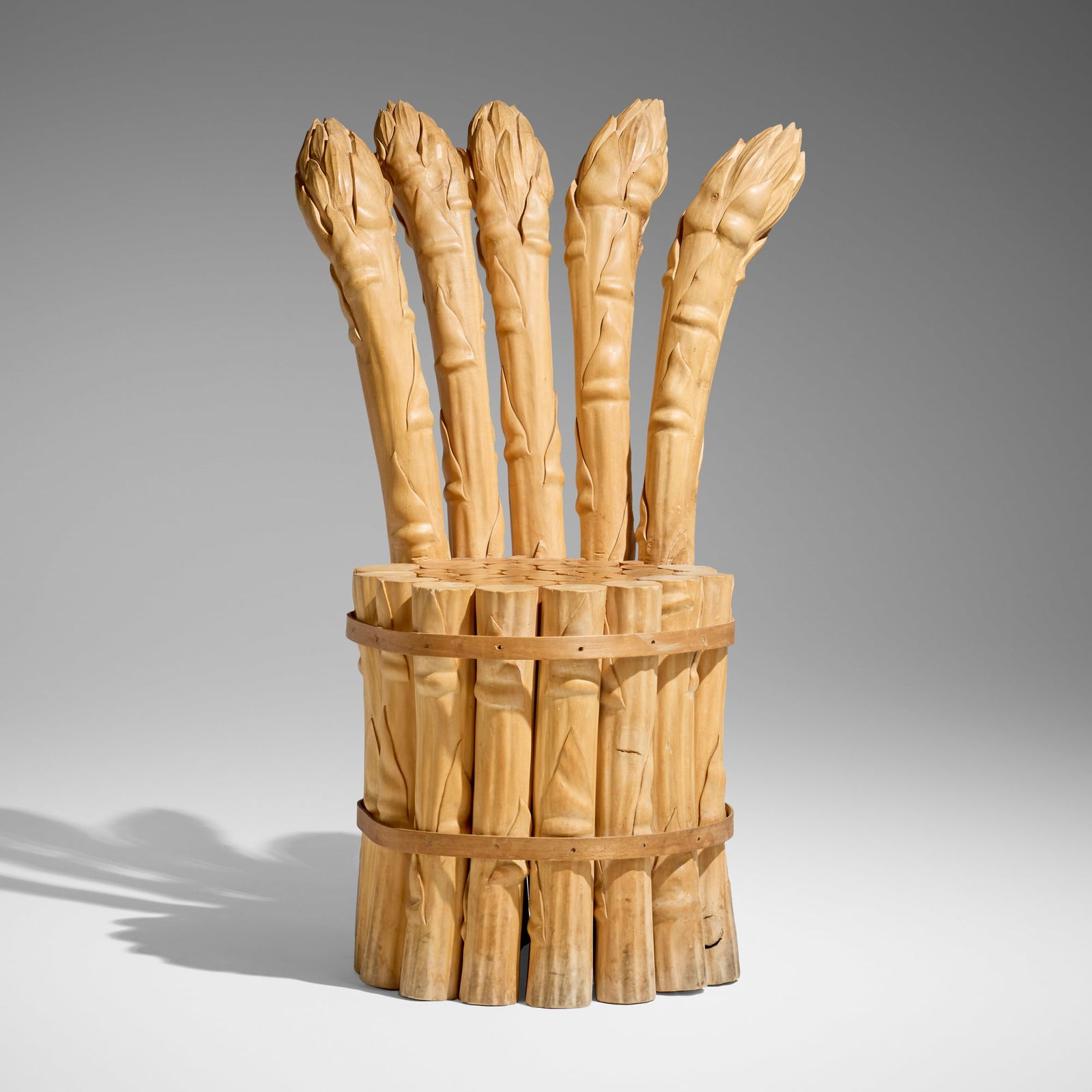 Livio de Marchi, Asparagus chair: Livio de Marchi Asparagus chair Italy, c. 2000 carved pine 39 h x 23 w x 16.5 d in (99 x 58 x 42 cm) Provenance: JF Chen, Los Angeles This work will ship from Los Angeles, California.