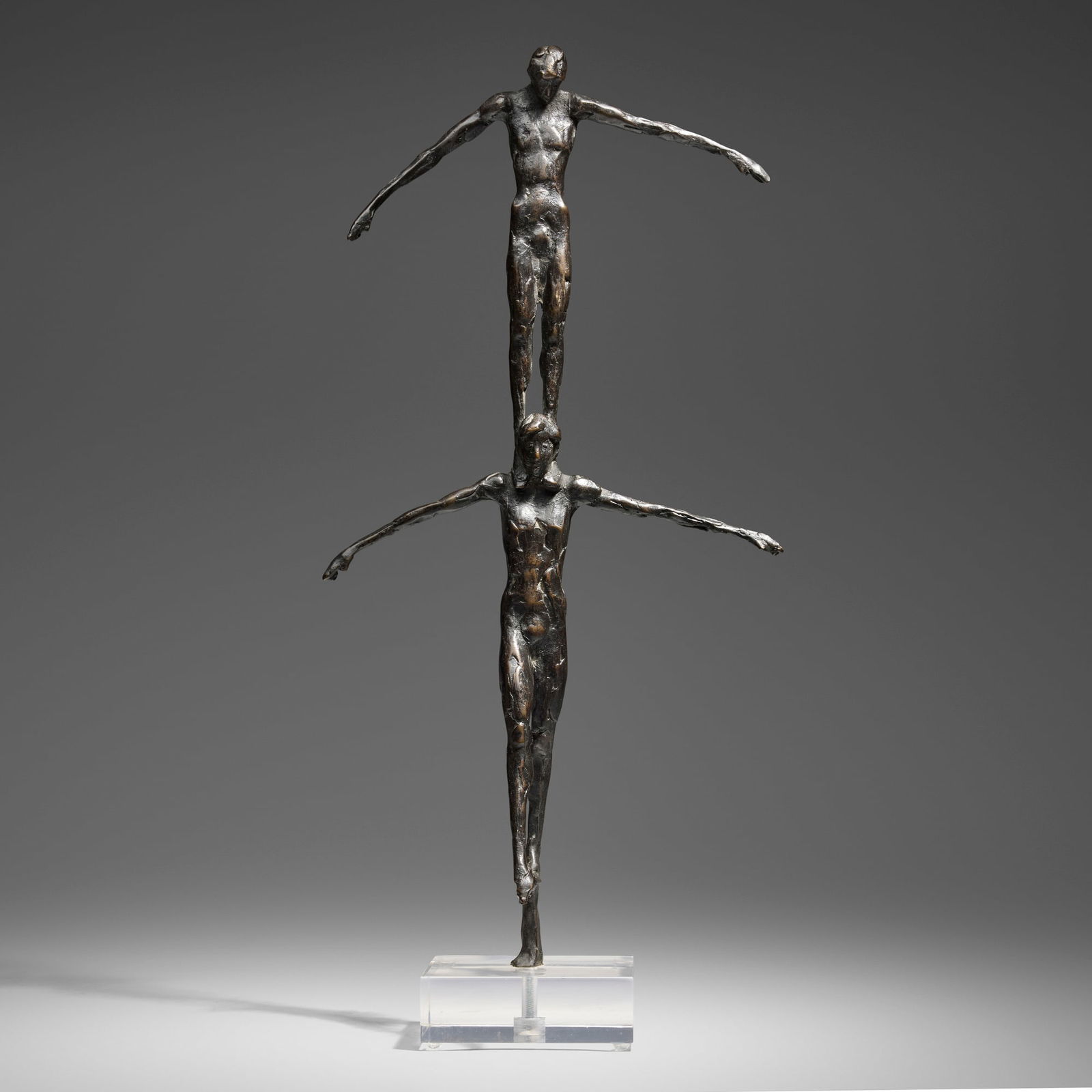Kees Verkade, Tightrope Walker: Kees Verkade Tightrope Walker 1978bronze, acrylic 28 h x 13 w x 7.5 d in (71 x 33 x 19 cm) Impressed signature and number to lower edge '1/6 KV78'. This work is number 1 from the edition of 6.