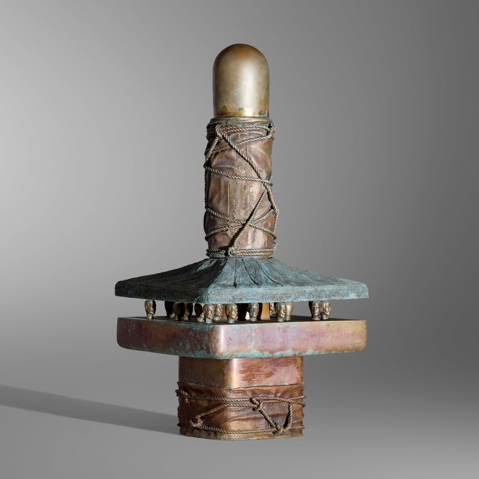 Modern, Sculpture: Modern Sculpture patinated bronze 39.5 h x 14 w x 14 d in (100 x 36 x 36 cm) Provenance: JF Chen, Los Angeles This work will ship from Los Angeles, California.