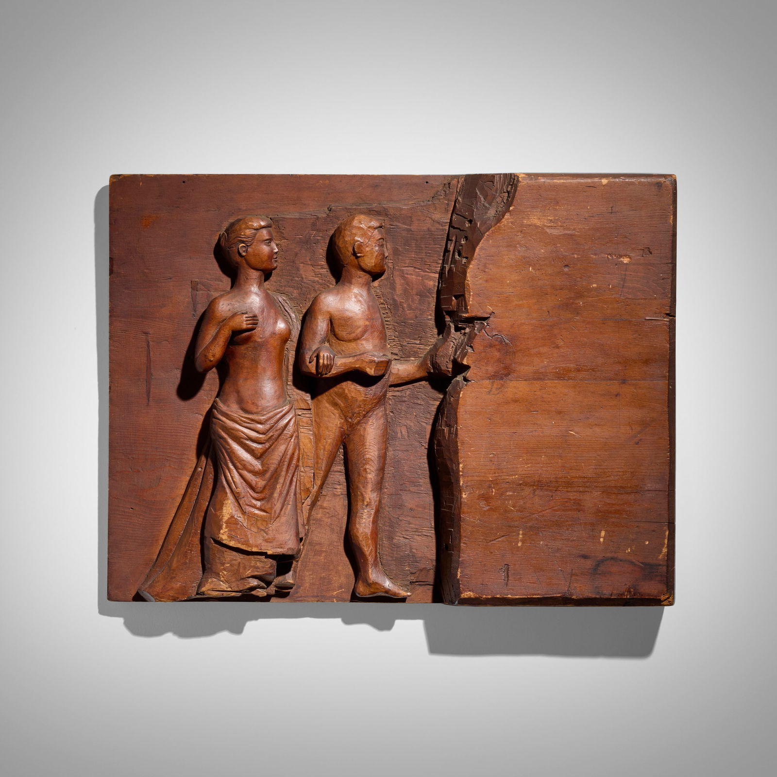 American, WPA-era figural relief panel: American WPA-era figural relief panel c. 1935 carved wood 20.5 h x 30 w x 3 d in (52 x 76 x 8 cm) Provenance: JF Chen, Los Angeles This work will ship from Los Angeles, California.