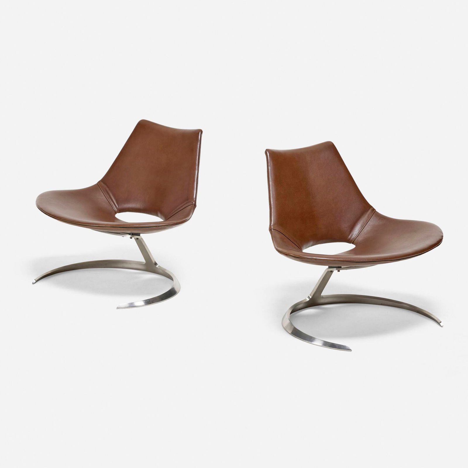 Preben Fabricius and Jorgen Kastholm, Scimitar chairs, pair (1 of 5)